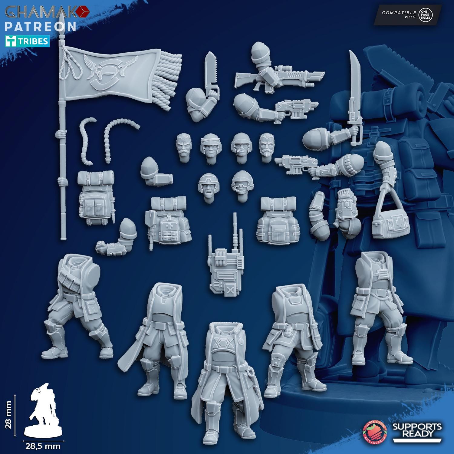 Freedom Guard Command Squad - 3D Resin Printed Miniatures Tabletop Sci Fi Imperial Proxy