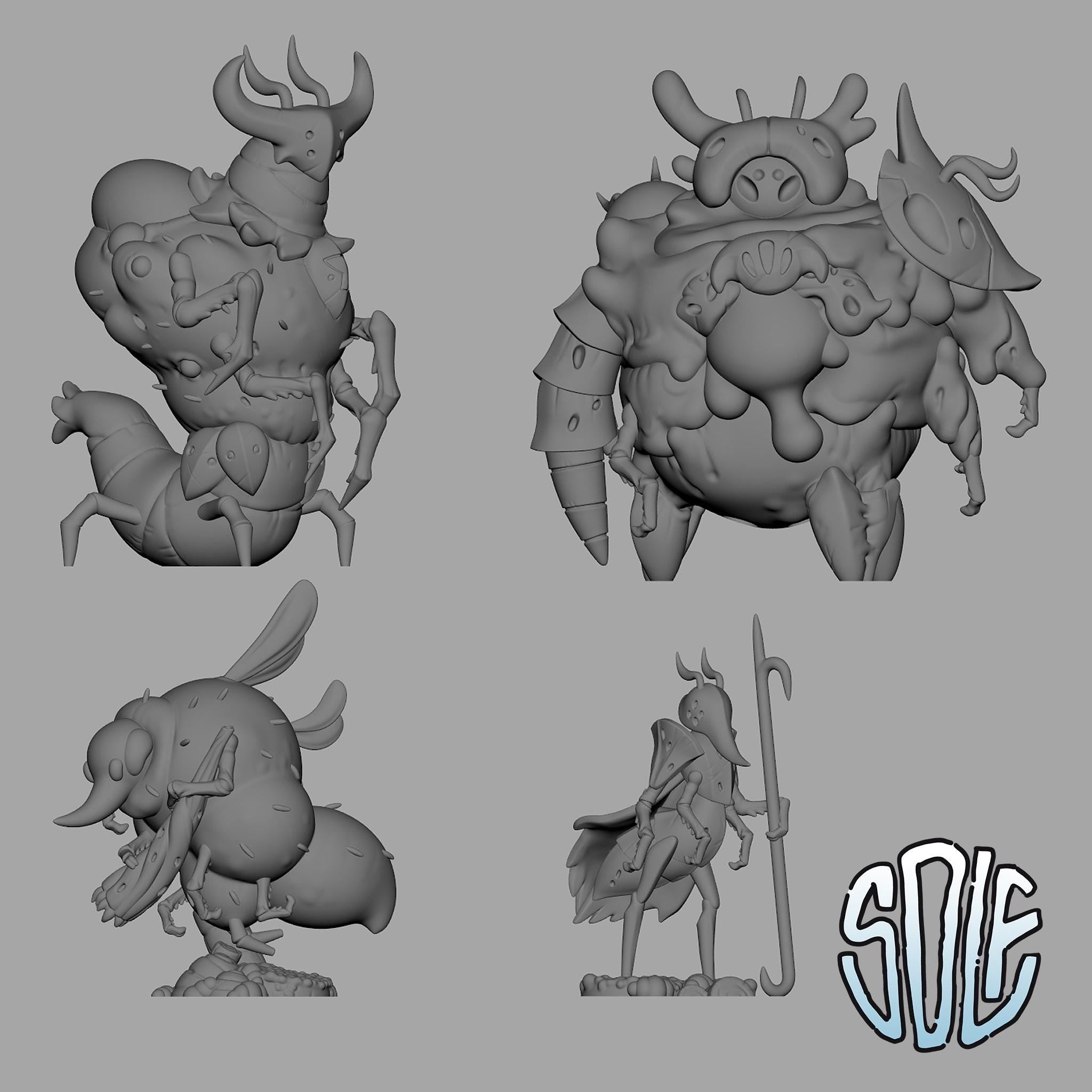 Plague Trench Bugs - Trench Crusade Proxy Models Tabletop Wargaming Miniatures 3D Printed Resin