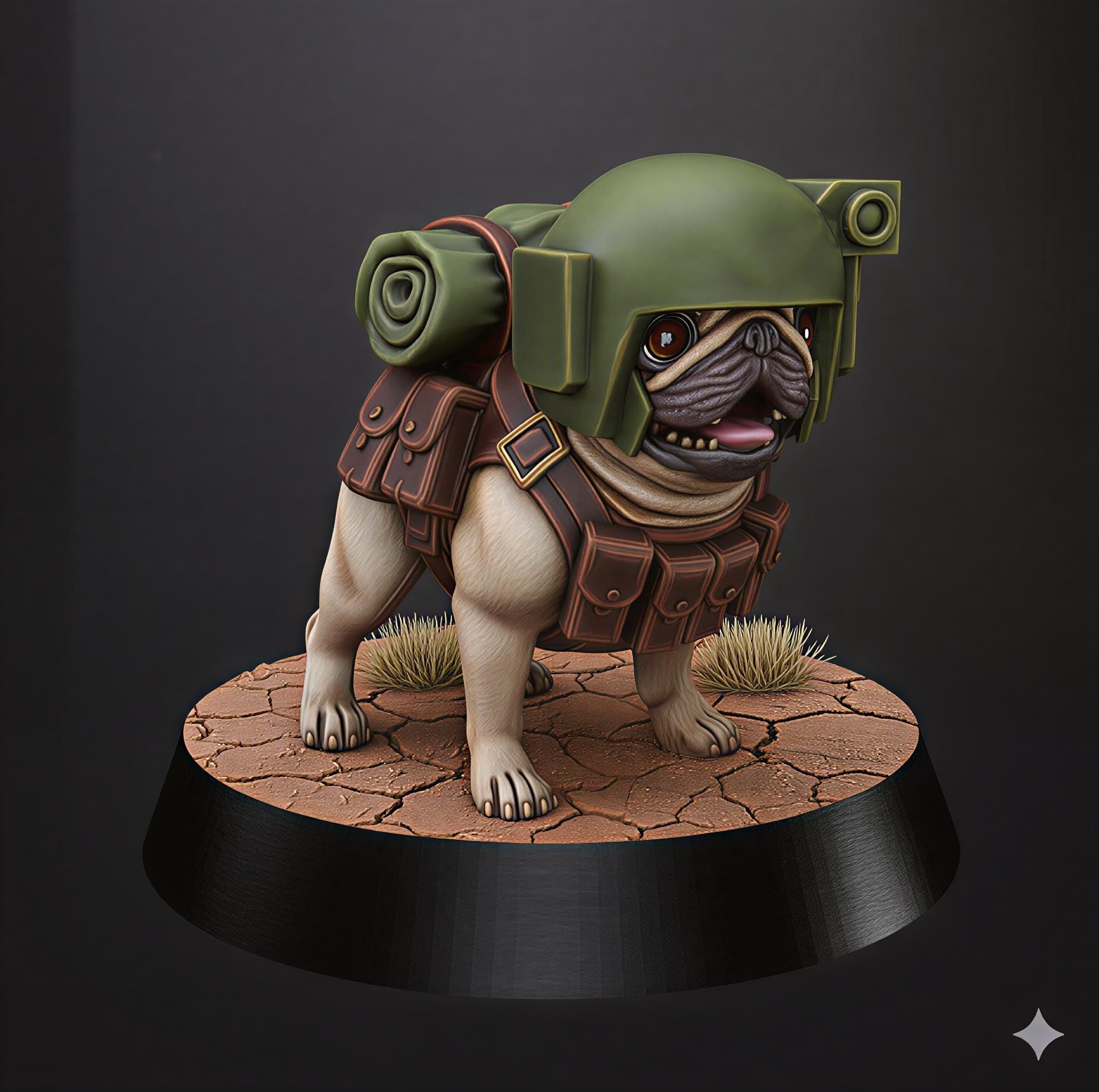 Grimdark Pug Guard Model Gift Tabletop Sci Fi Wargaming Proxy