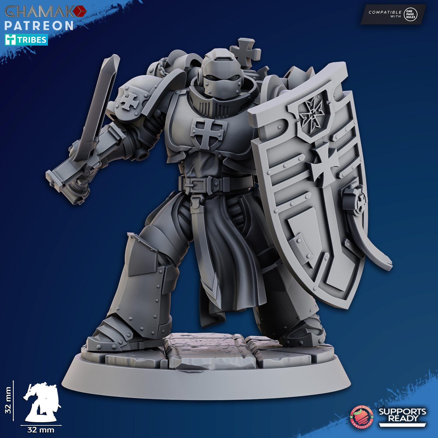 Sanctified Crusaders Ghamak - Tabletop Sci Fi Knights Wargaming Proxy Marines