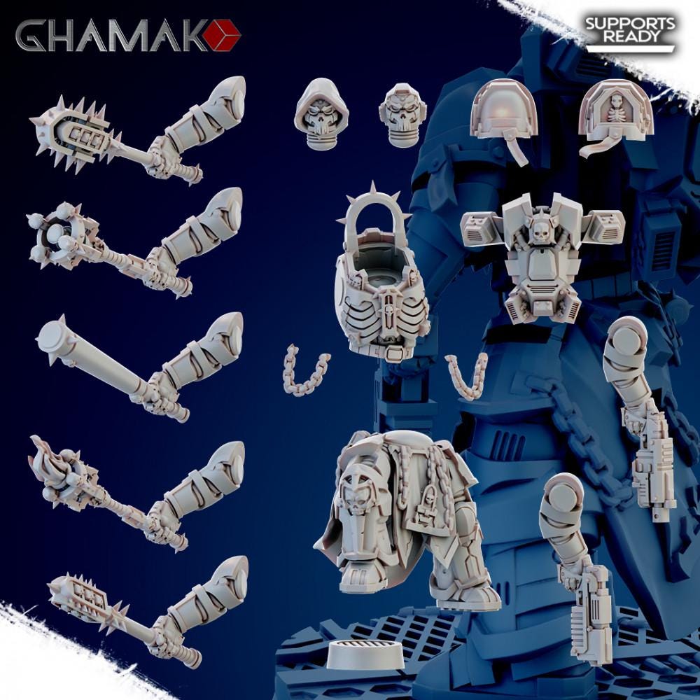 Pontifex of War Ghamak - Tabletop Proxy Marines Sci Fi Knights Wargaming