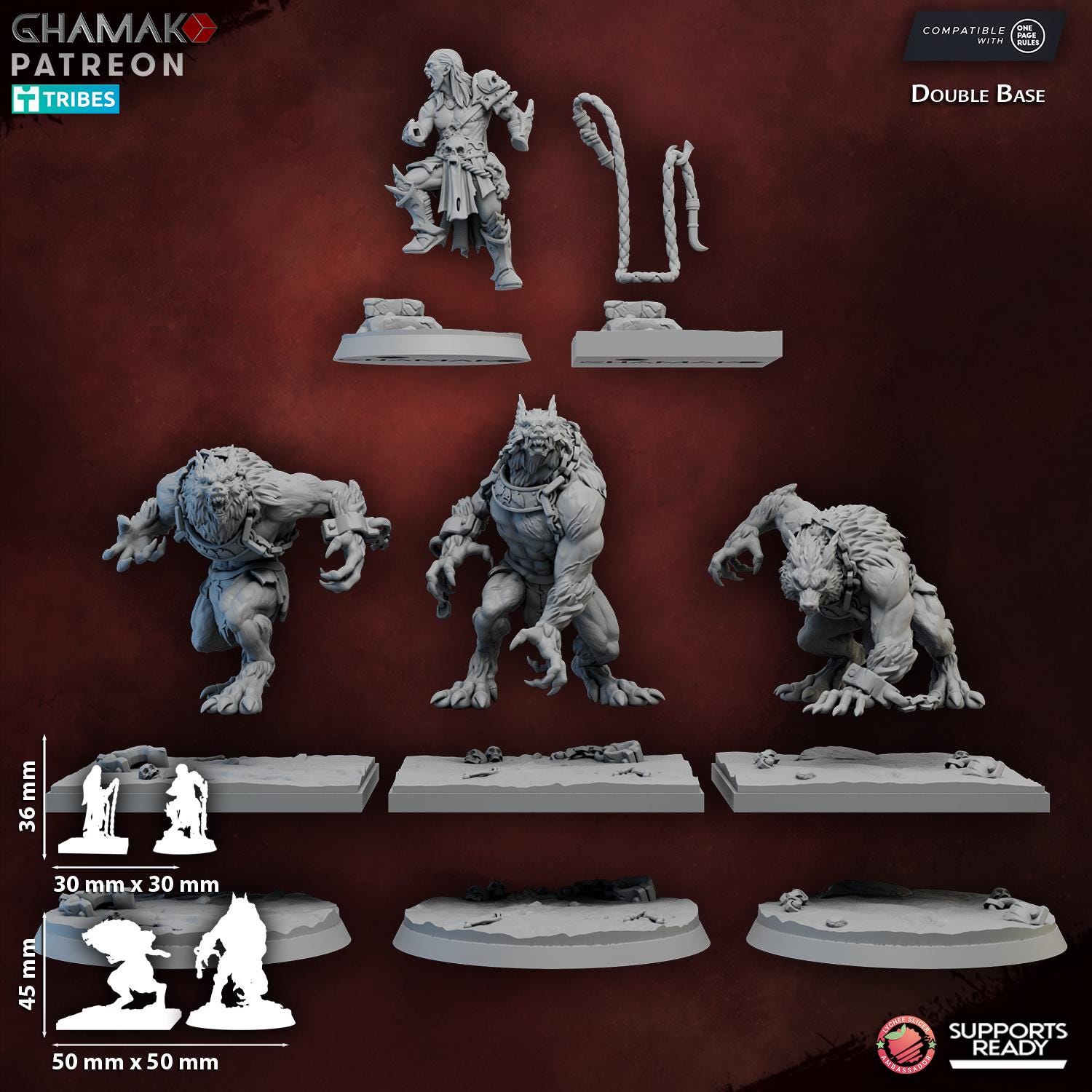 Enslaved Wyrkalla Werewolf Miniature Ghamak - Tabletop Sci Fi Fantasy Wargaming Proxy