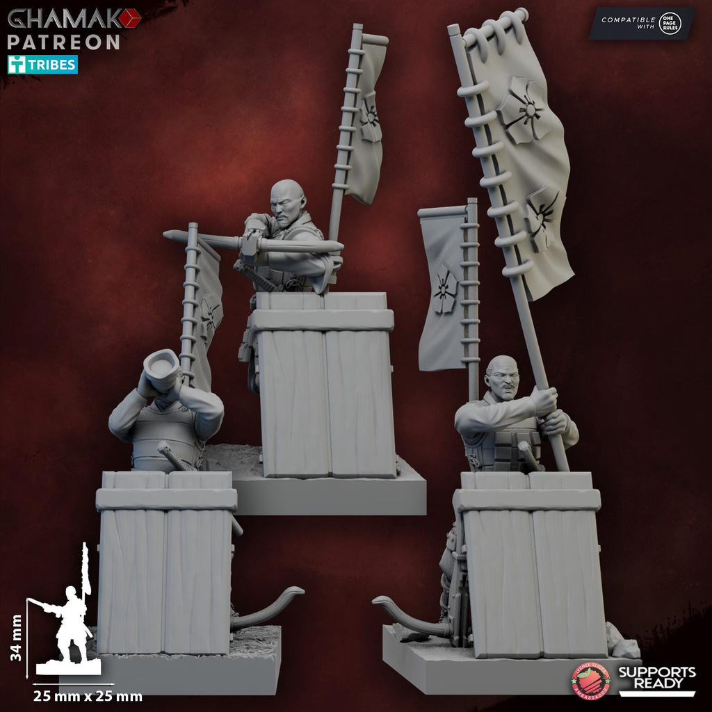 Crossbow Ashigaru Samurai Miniature - Tabletop Sci Fi Fantasy Wargaming Proxy Japanese Samurai