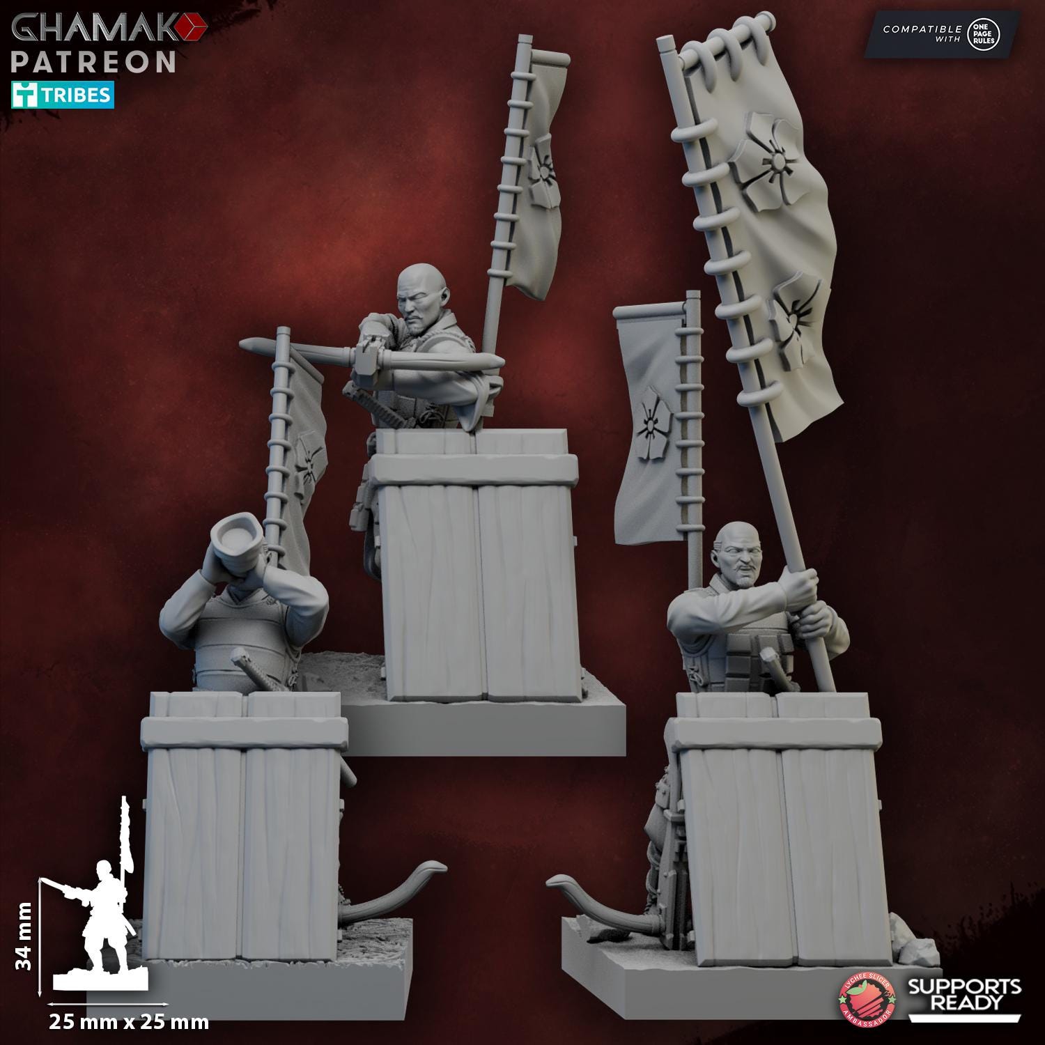 Crossbow Ashigaru Samurai Miniature - Tabletop Sci Fi Fantasy Wargaming Proxy Japanese Samurai