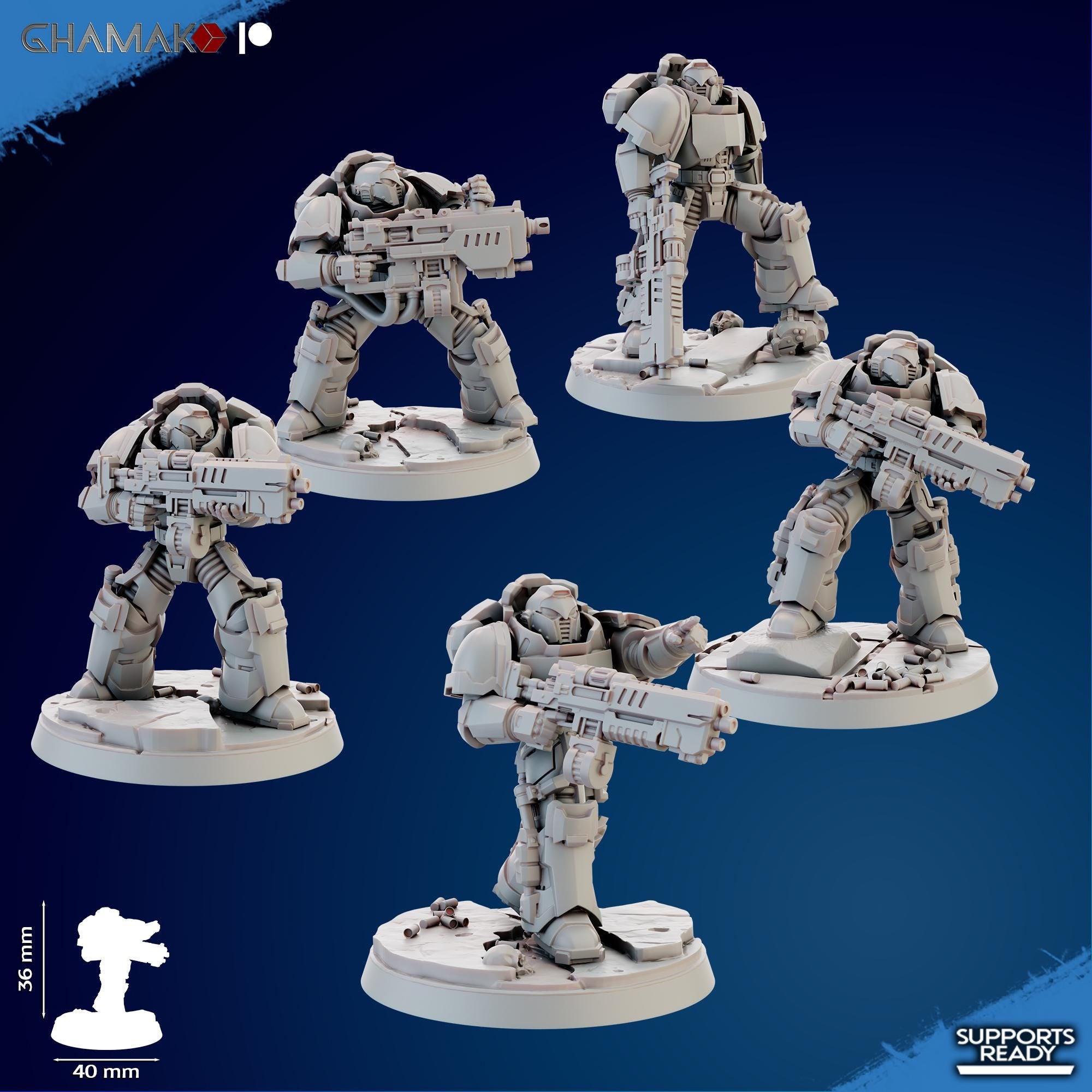 Imperator's Heavy Militum squad Ghamak - Si Fi Tabletop Wargaming 3D Printed Resin Miniatures 28mm