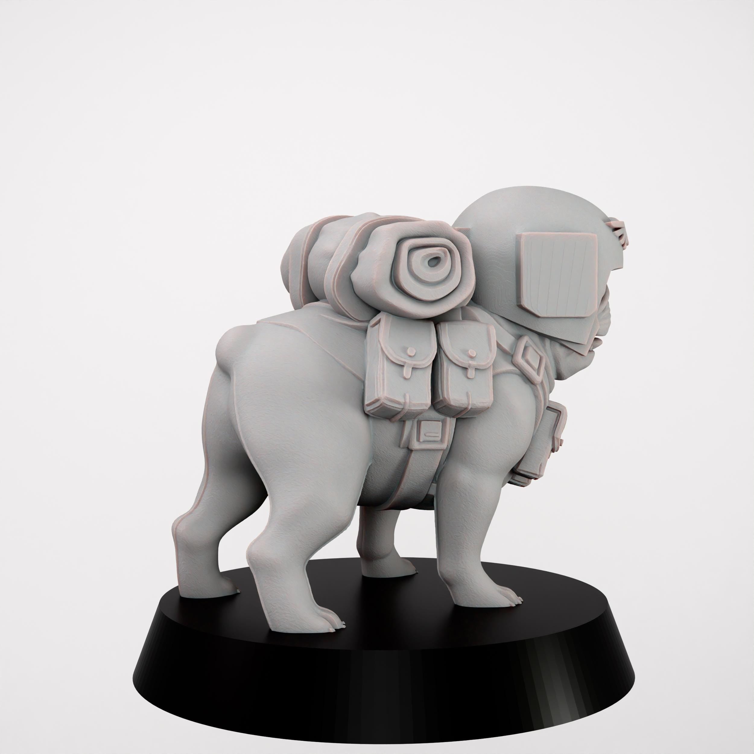 Grimdark Pug Guard Model Gift Tabletop Sci Fi Wargaming Proxy