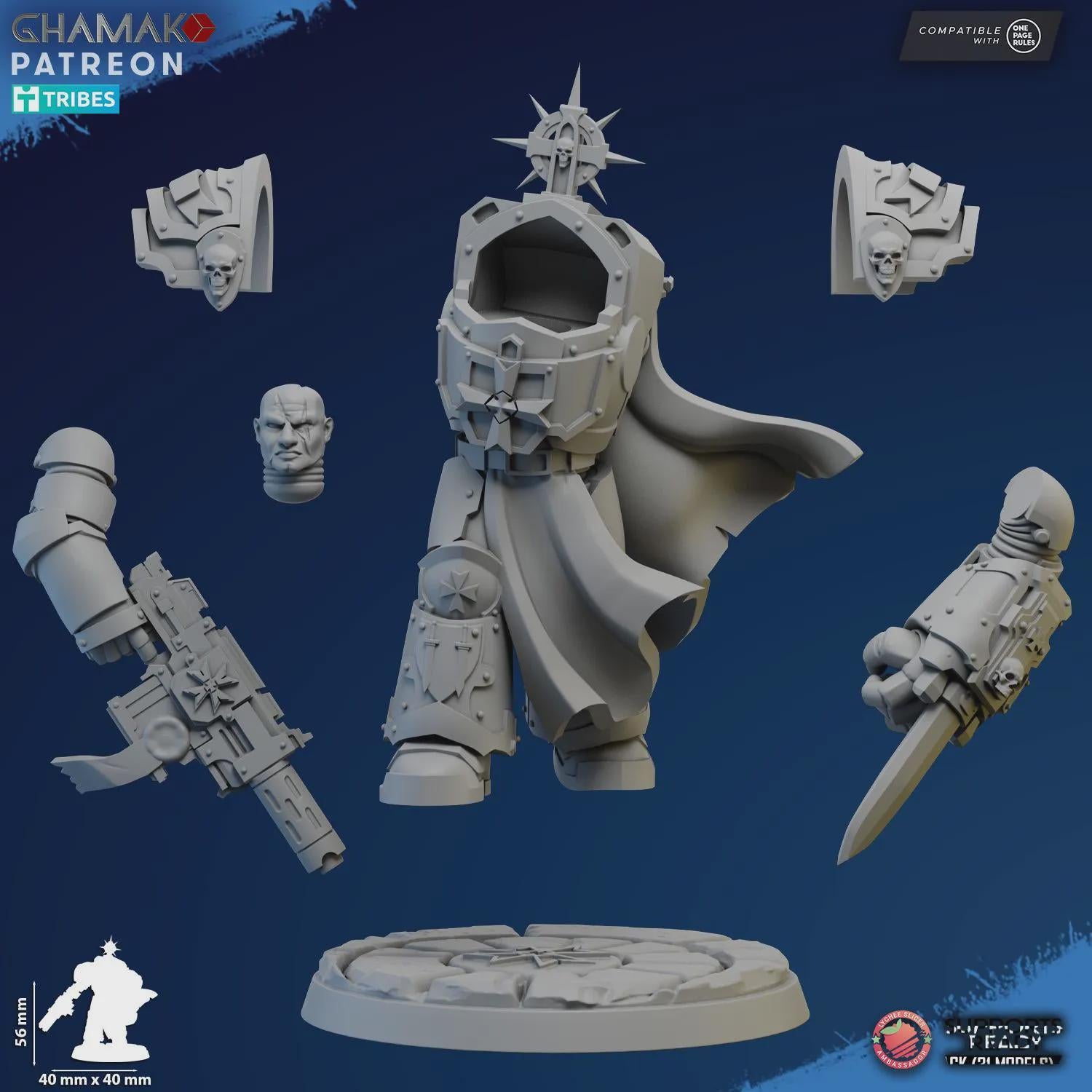 Lord Of The Temple Exterminator 3 Ghamak - Tabletop Sci Fi Knights Wargaming Proxy Marines