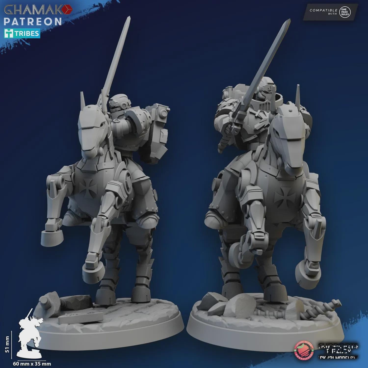 Mechanized Heavy Cavalry Ghamak - Tabletop Sci Fi Knights Wargaming Proxy Marines