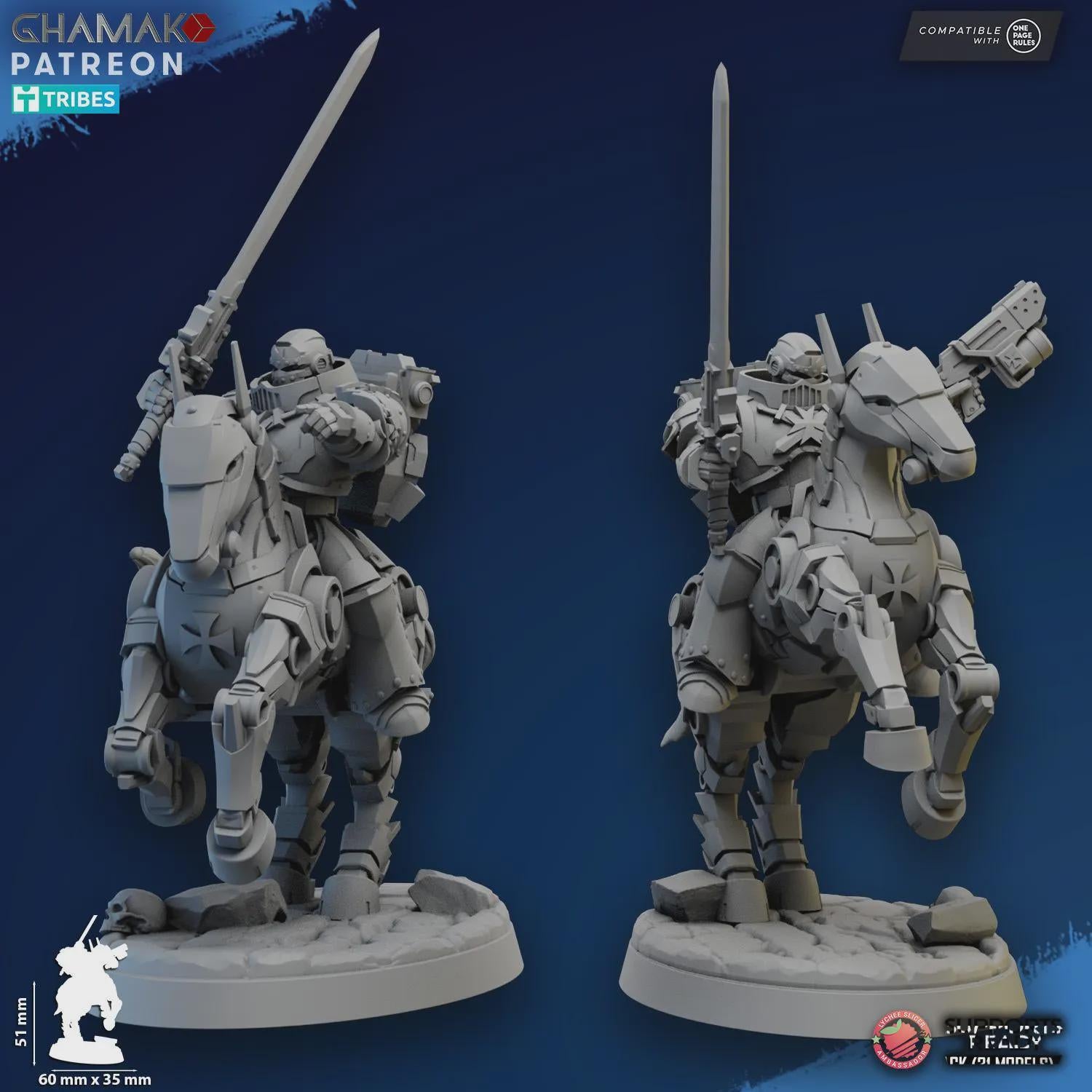 Mechanized Heavy Cavalry Ghamak - Tabletop Sci Fi Knights Wargaming Proxy Marines