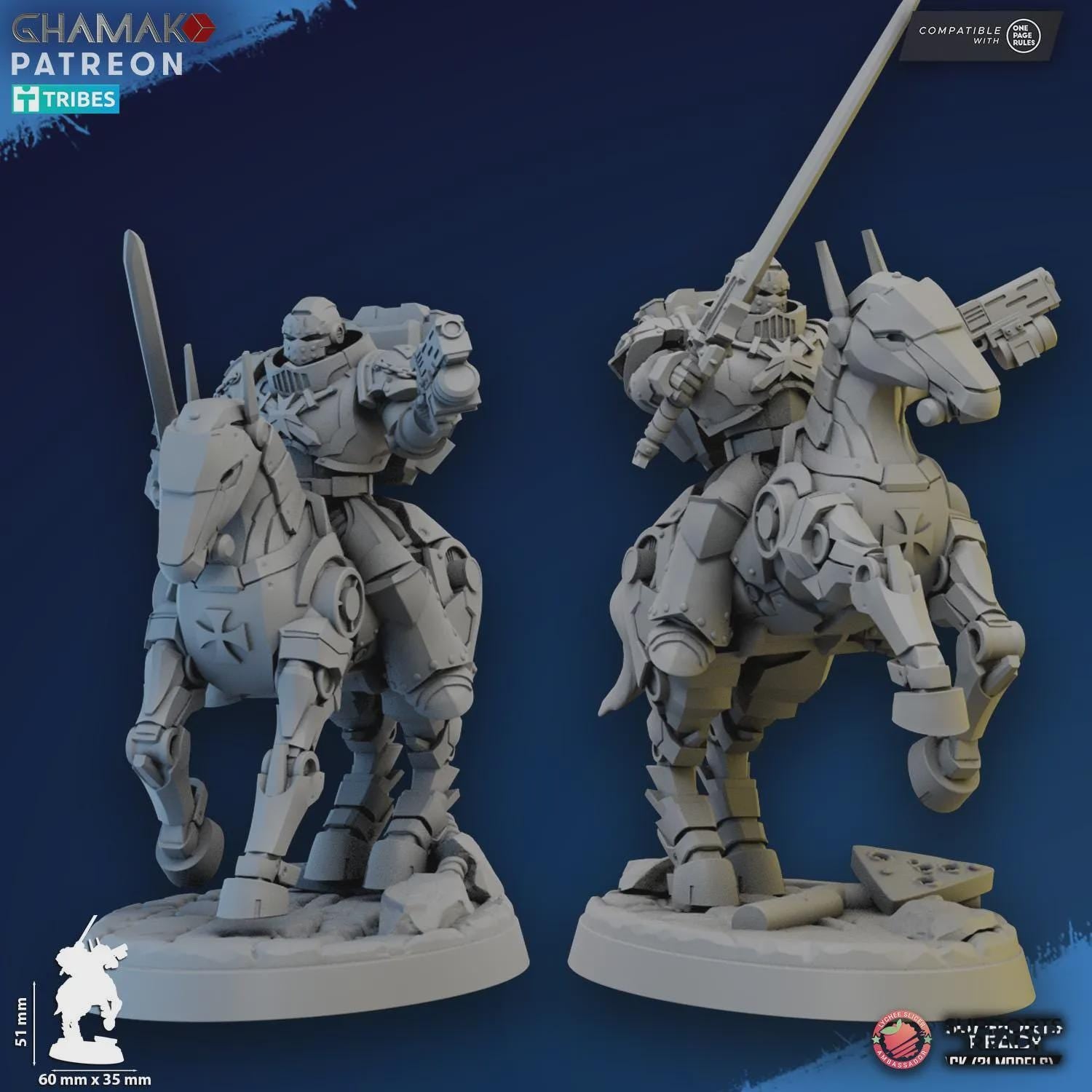 Mechanized Heavy Cavalry Ghamak - Tabletop Sci Fi Knights Wargaming Proxy Marines
