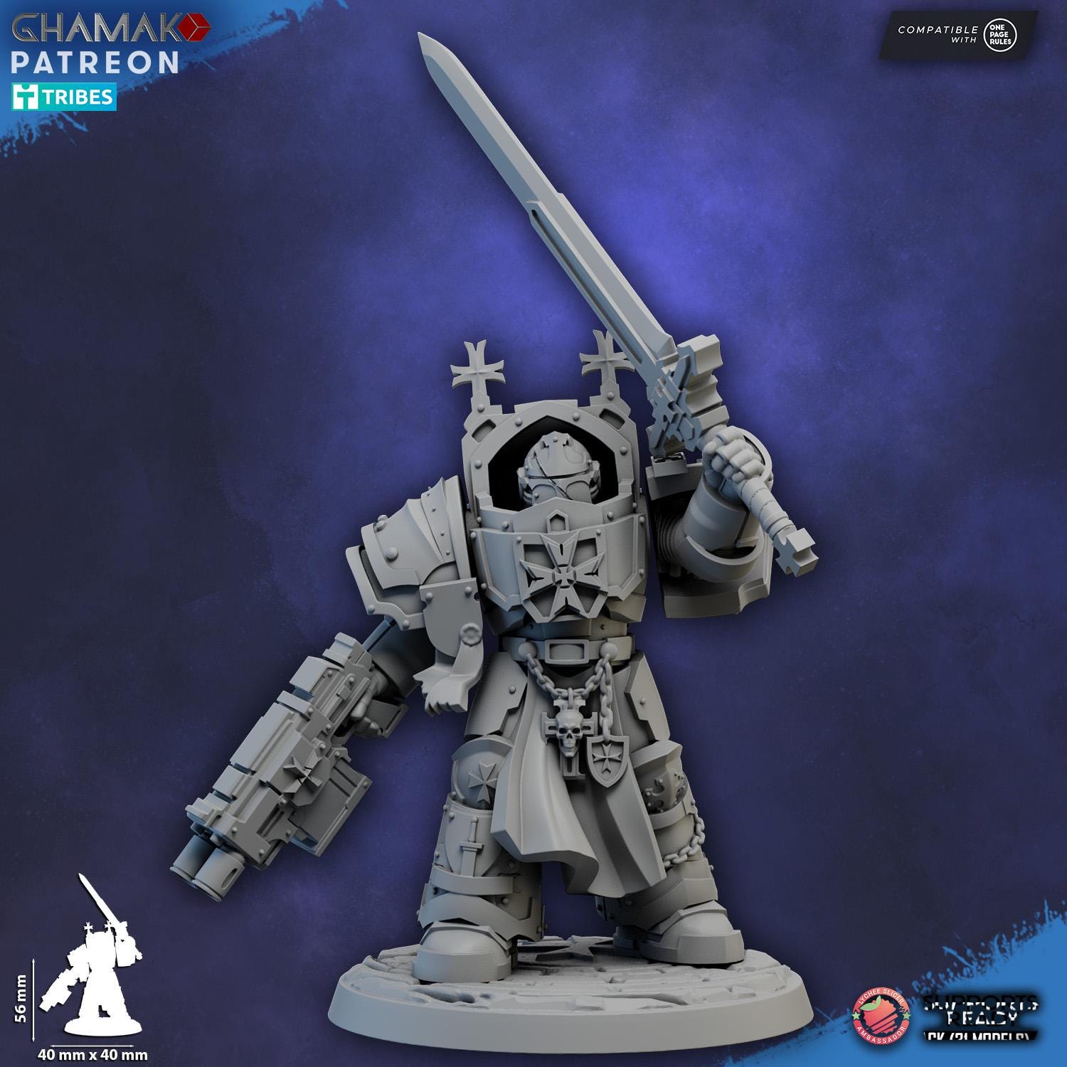 Lord Of The Temple Exterminator 2 Ghamak - Tabletop Sci Fi Knights Wargaming Proxy Marines