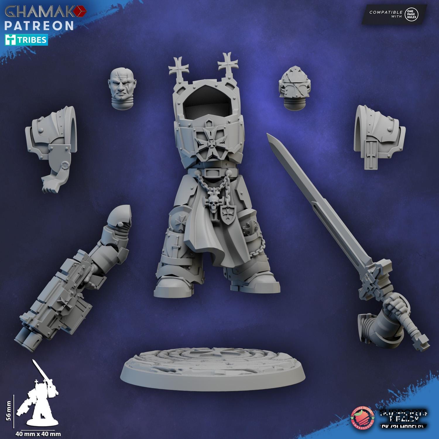 Lord Of The Temple Exterminator 2 Ghamak - Tabletop Sci Fi Knights Wargaming Proxy Marines