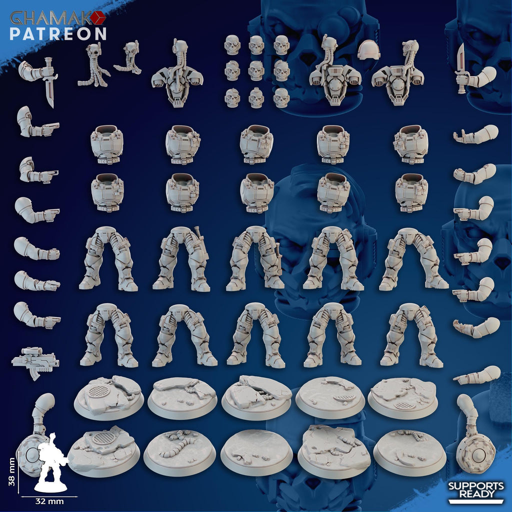 Imperator's Incursor with Servospy Ghamak - Tabletop Sci Fi Knights Wargaming Proxy Marines