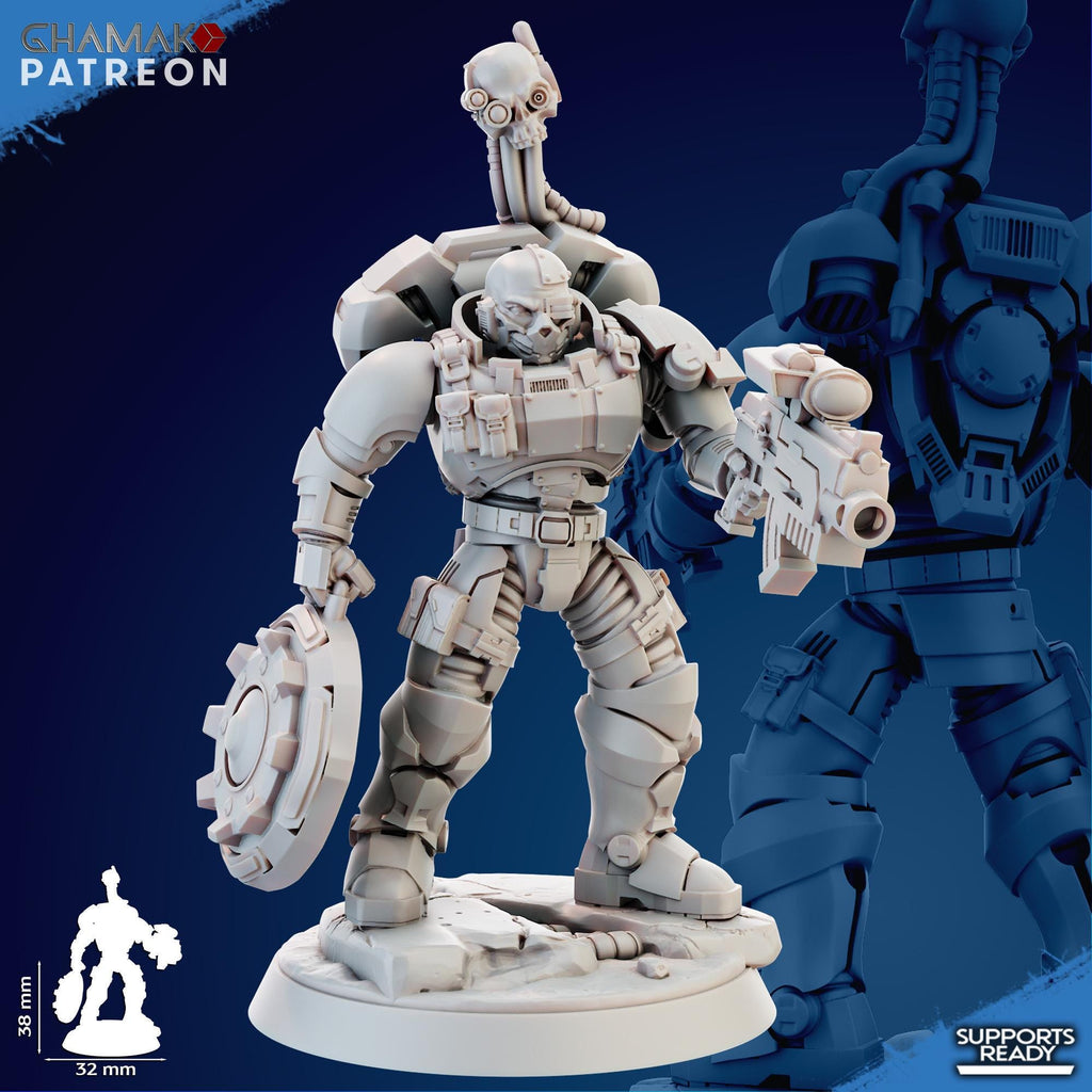 Imperator's Incursor with Servospy Ghamak - Tabletop Sci Fi Knights Wargaming Proxy Marines