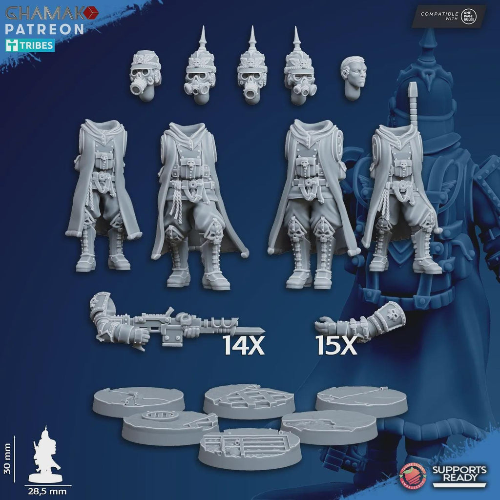 At ease Trenchers Iron Korps Ghamak - Tabletop Sci Fi Knights Wargaming Proxy Marines