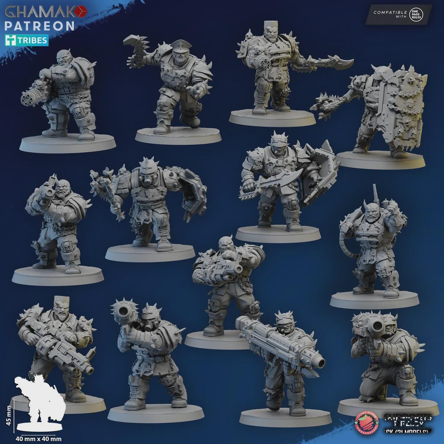 Corrupted Ogroids Ghamak - Si Fi Tabletop Wargaming 3D Printed Resin Miniatures 32mm