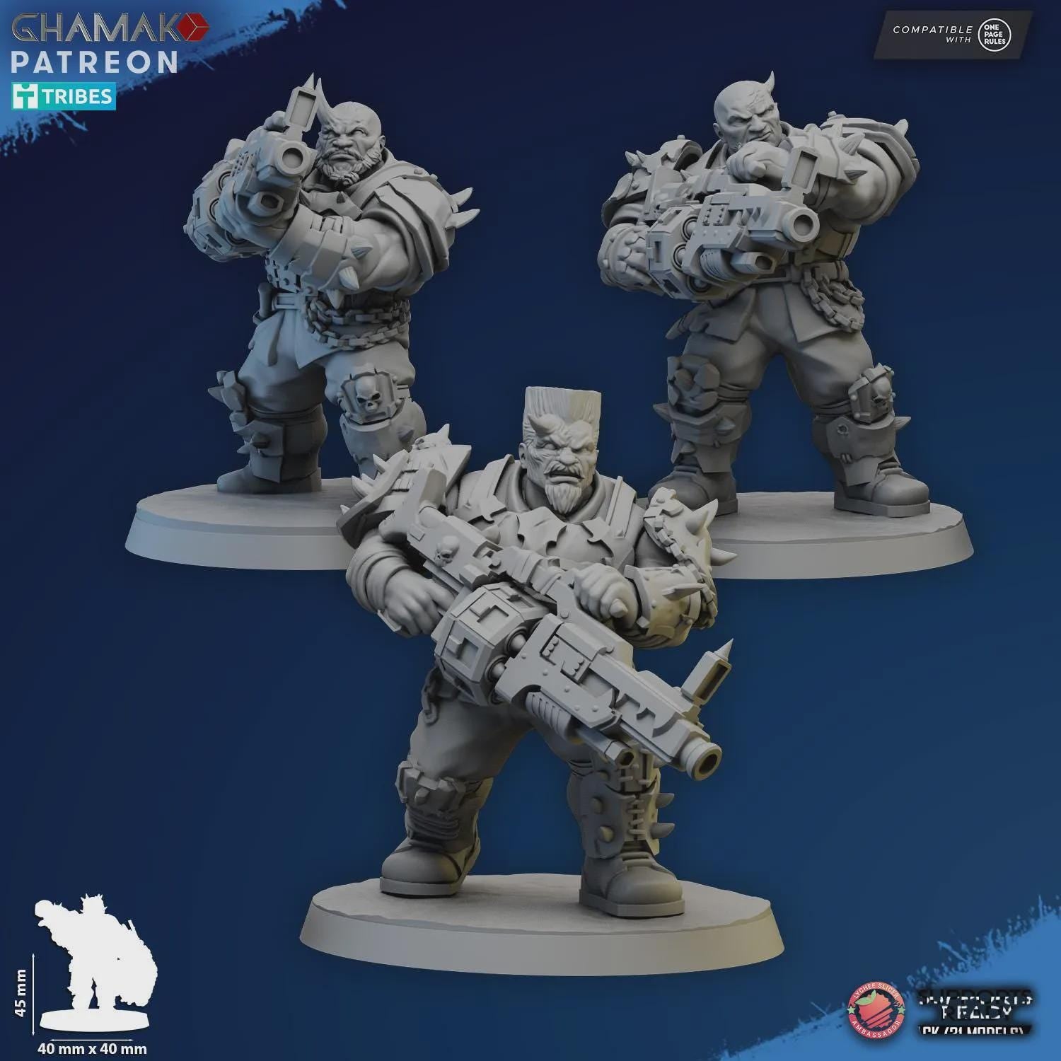 Corrupted Ogroids Ghamak - Si Fi Tabletop Wargaming 3D Printed Resin Miniatures 32mm