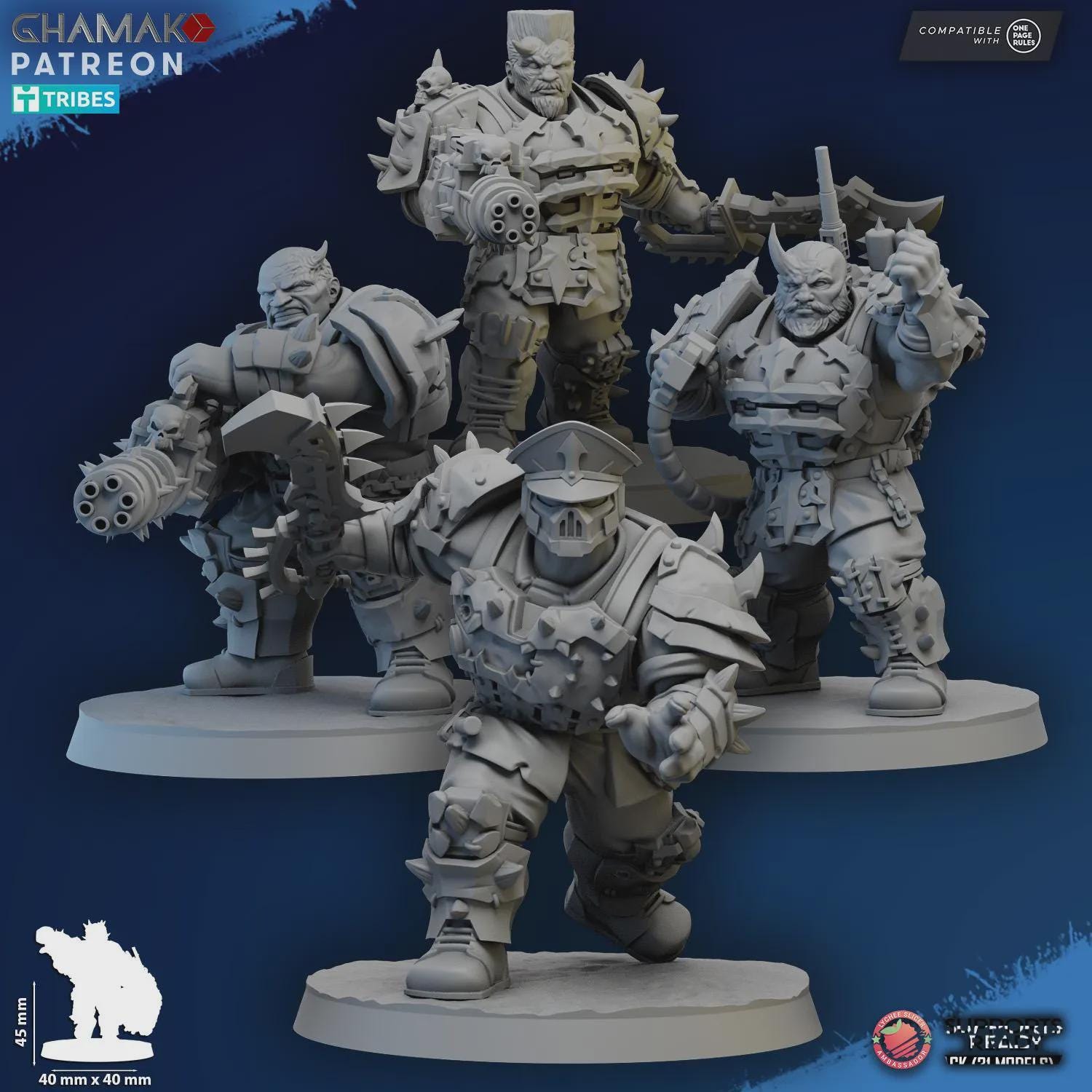 Corrupted Ogroids Ghamak - Si Fi Tabletop Wargaming 3D Printed Resin Miniatures 32mm