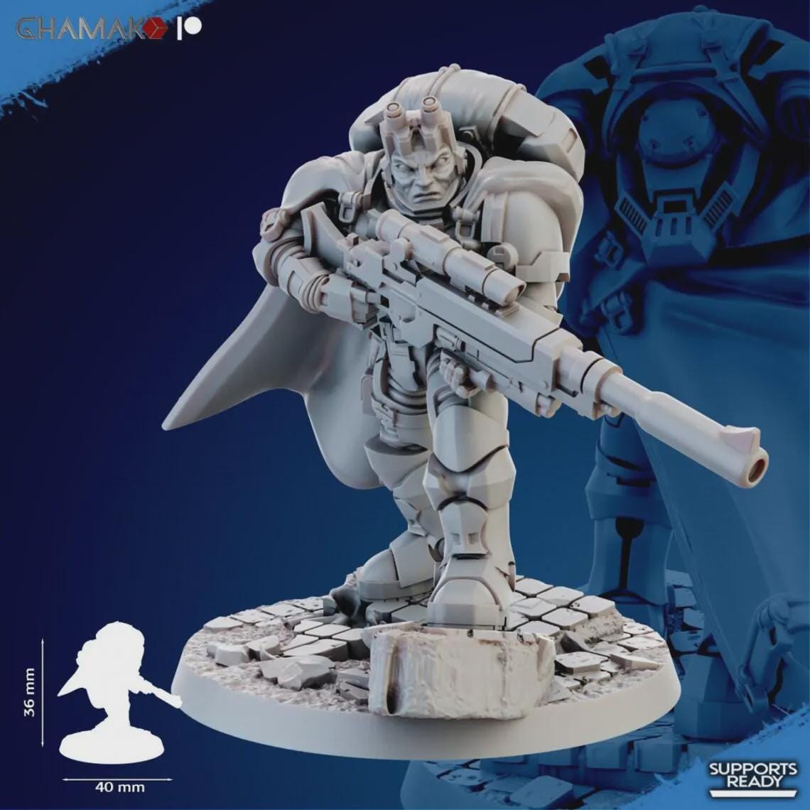 Mortiferum Dolor Ghamak- Sniper Marines -  Proxy Marines Tabletop Sci Fi Knights Wargaming