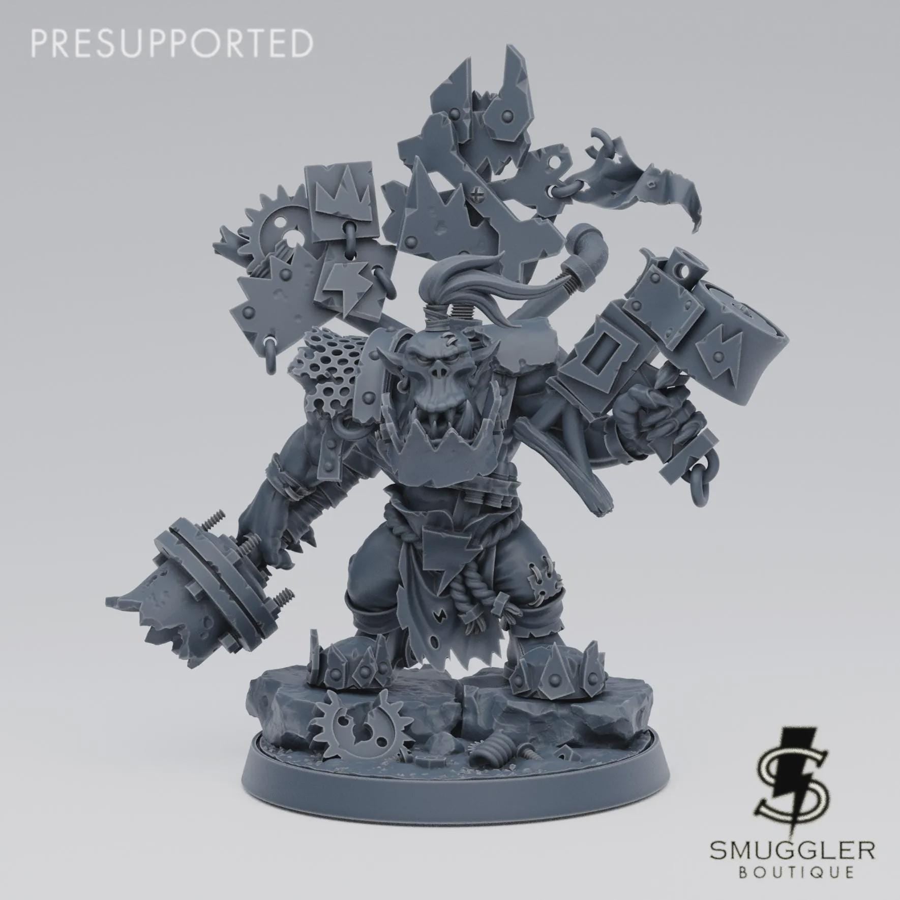 Orc Krakkjaw Tabletop Sci Fi Wargaming Proxy Orc Warboss - Smuggler Boutique