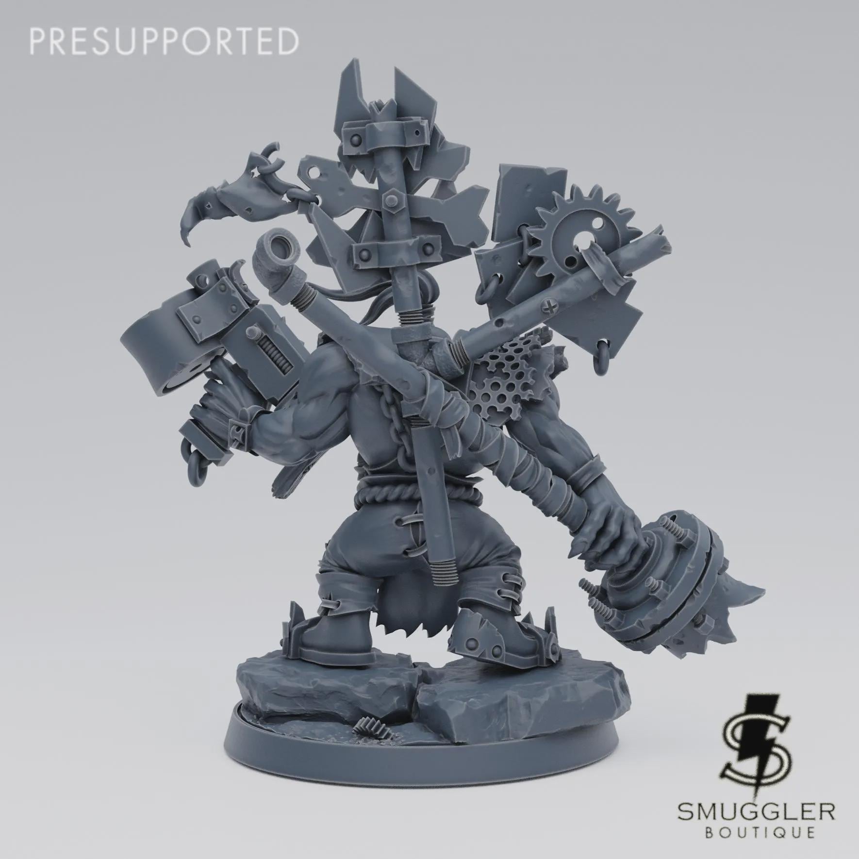 Orc Krakkjaw Tabletop Sci Fi Wargaming Proxy Orc Warboss - Smuggler Boutique