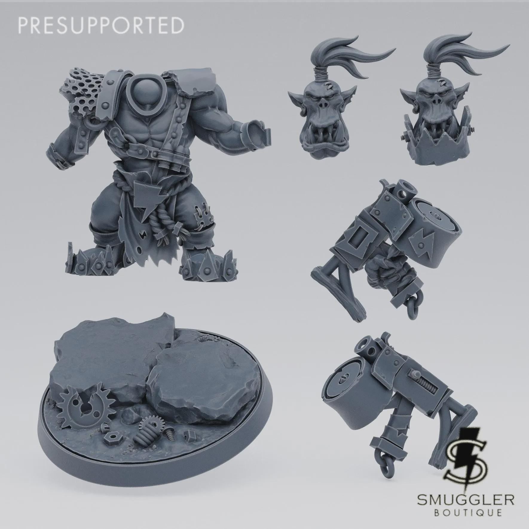 Orc Krakkjaw Tabletop Sci Fi Wargaming Proxy Orc Warboss - Smuggler Boutique