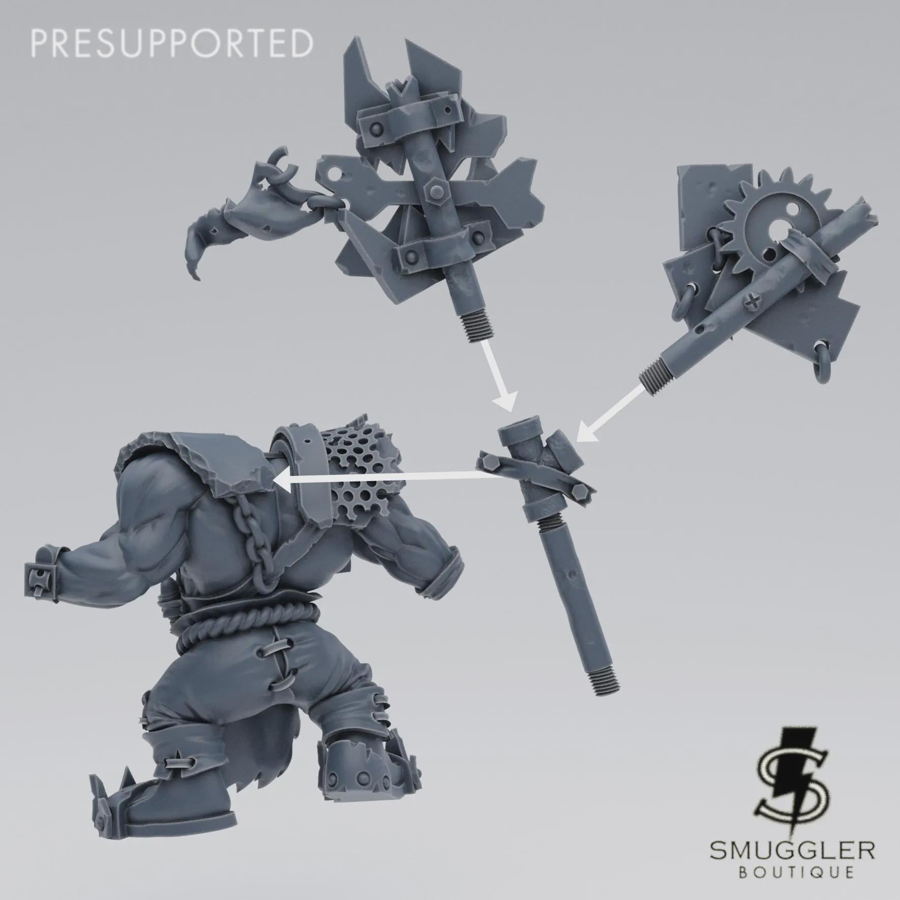 Orc Krakkjaw Tabletop Sci Fi Wargaming Proxy Orc Warboss - Smuggler Boutique