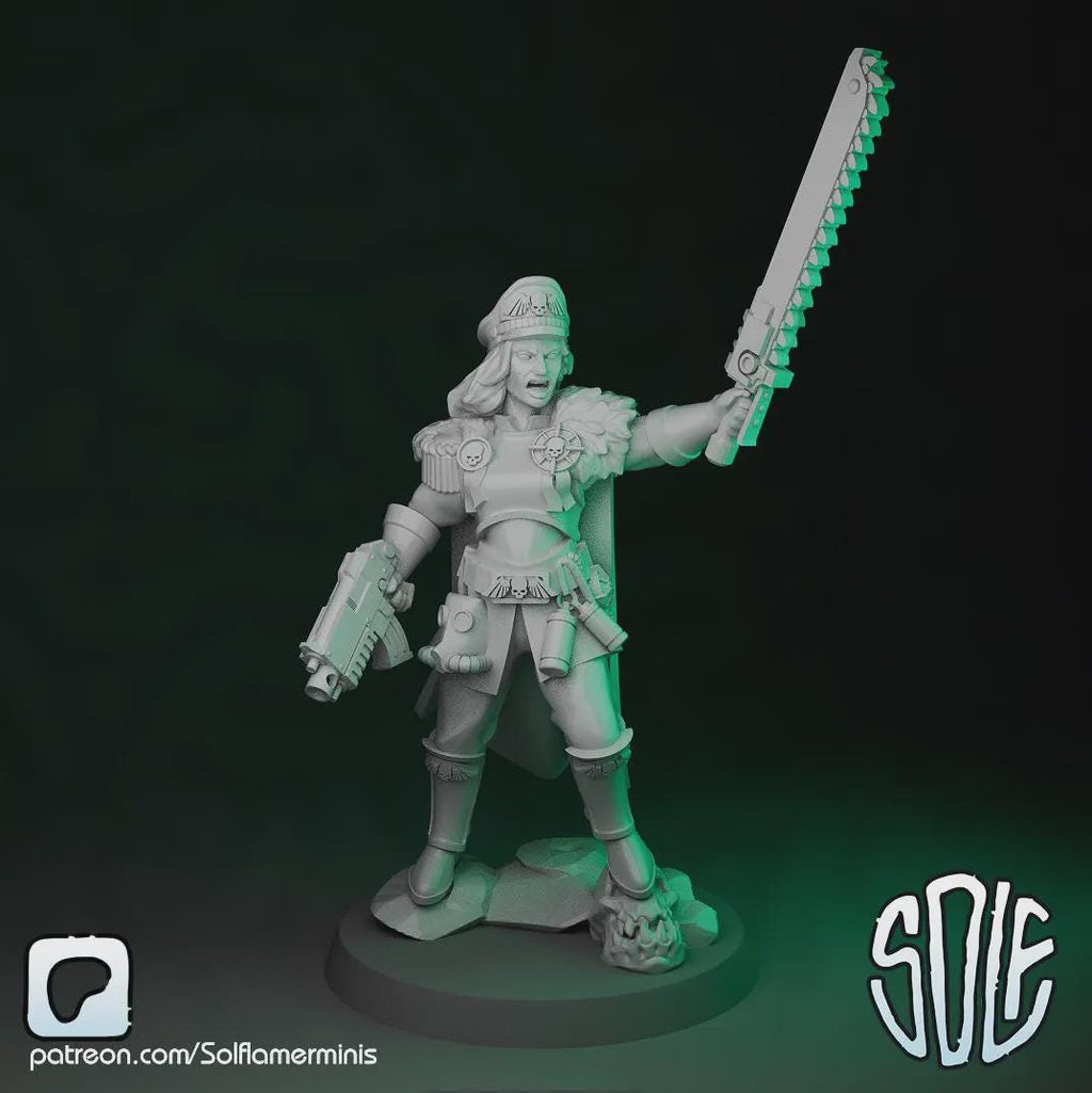 Grimdark Female Commissar Guard Model Tabletop Sci Fi Wargaming Miniature