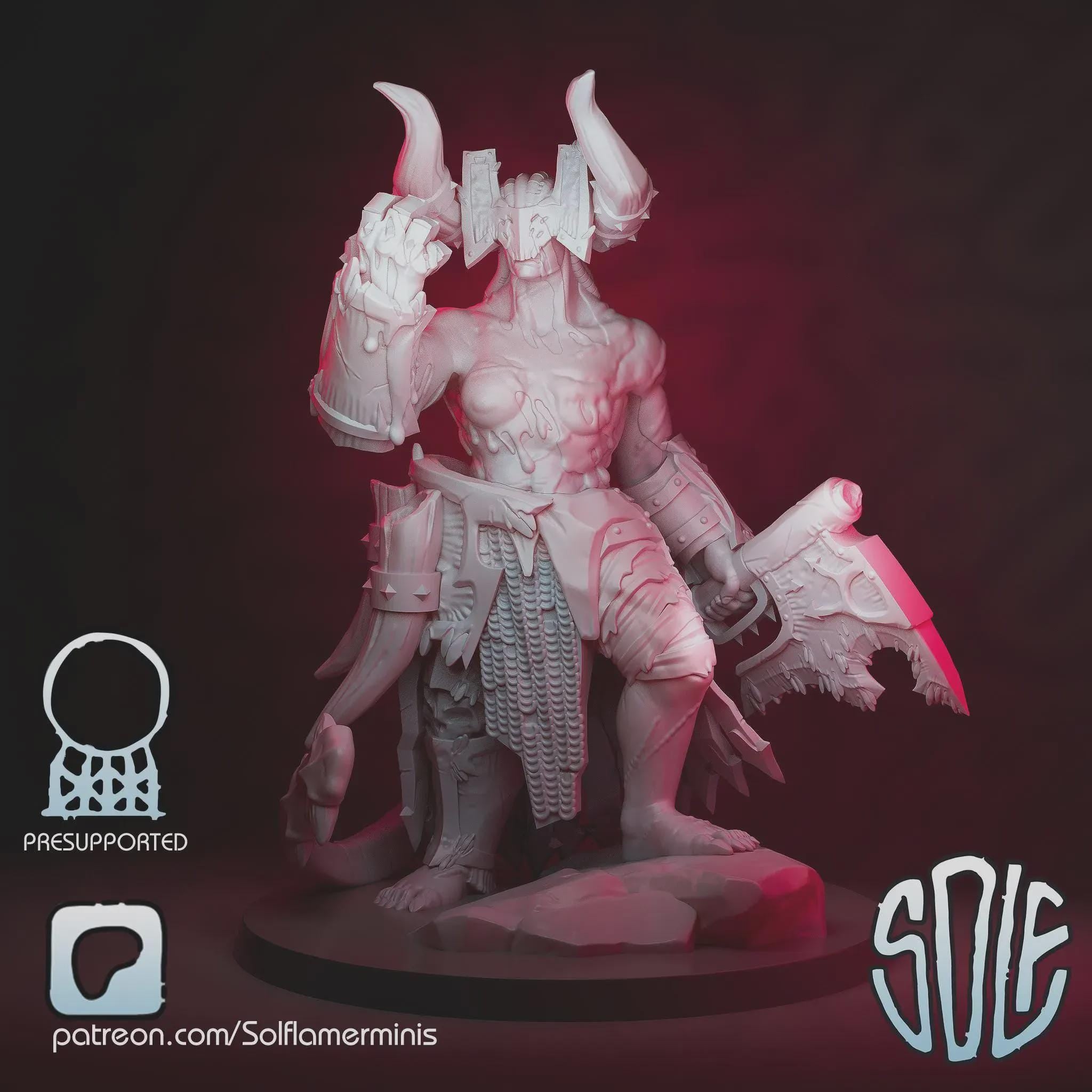 Bloody Berserker Demon - Tabletop Sci Fi Fantasy Miniature Wargaming Proxy