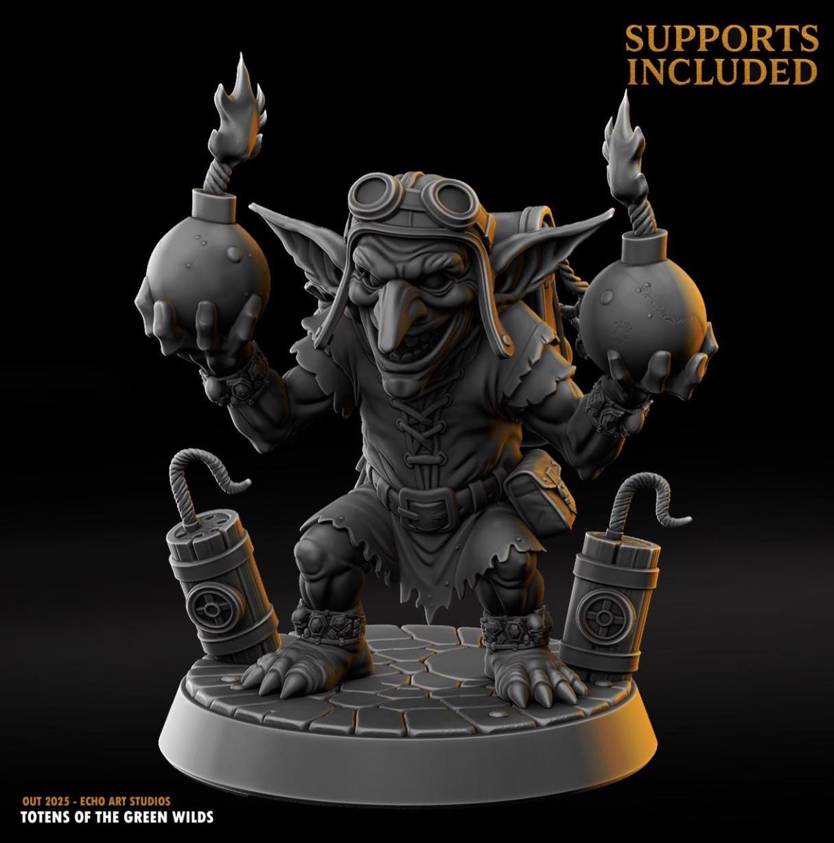 Goblin Bomber - Fantasy Tabletop Wargame Model 3D Resin Printed DnD