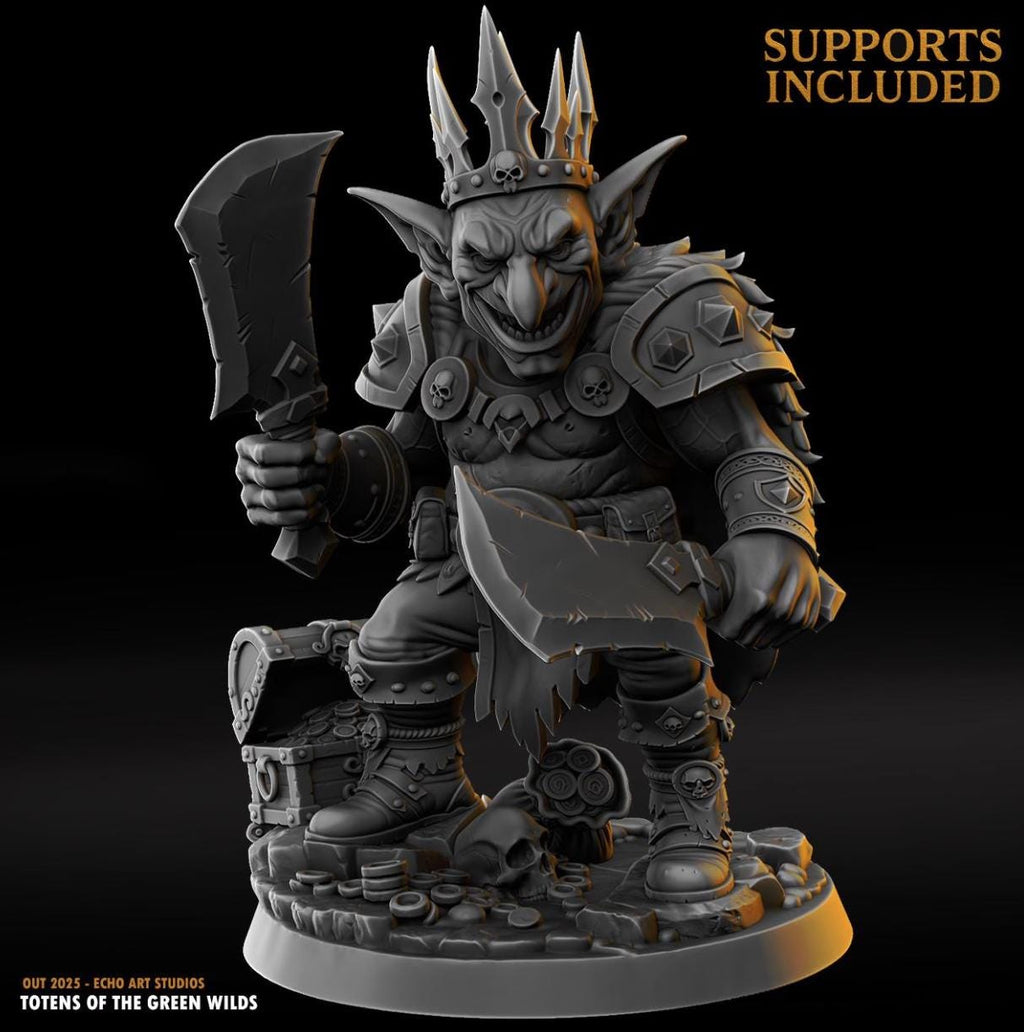 Goblin Warboss - Fantasy Tabletop Wargame Model 3D Resin Printed DnD