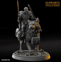 Mounted Knight Paladin Miniature: Fantasy Tabletop Model 3D Resin Printed DnD