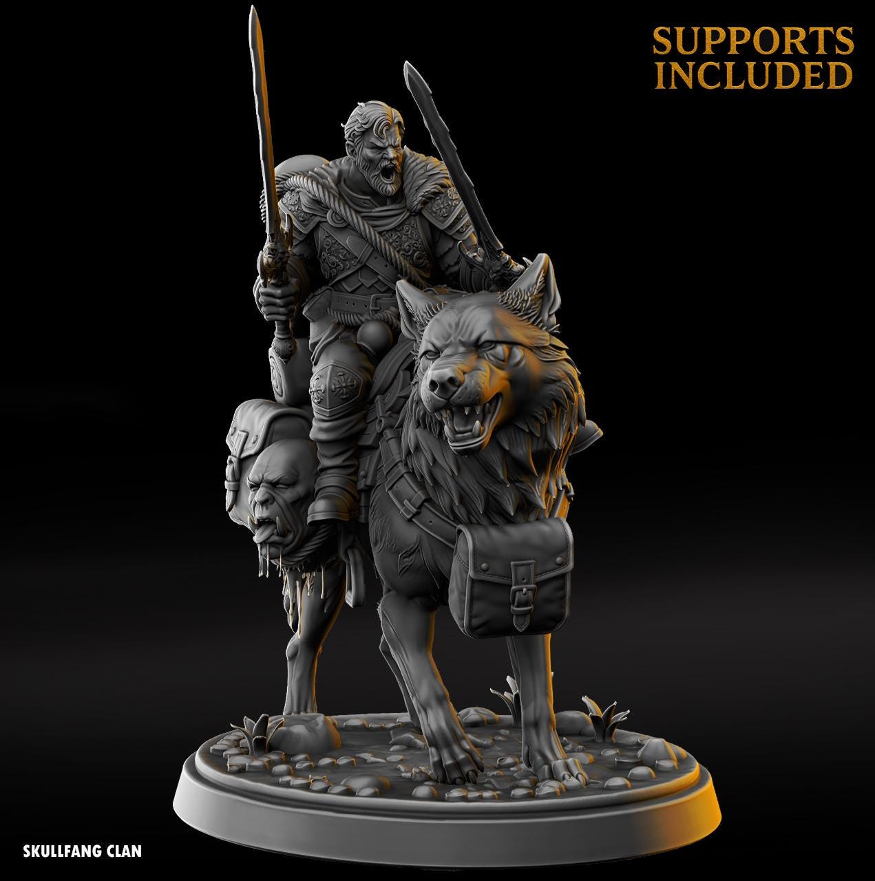 Mounted Knight Paladin Miniature: Fantasy Tabletop Model 3D Resin Printed DnD