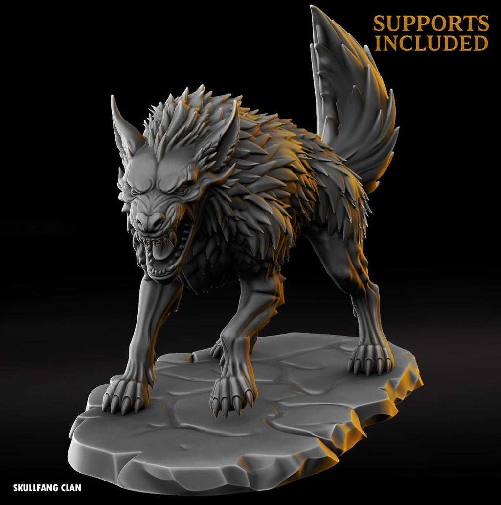 Dire wolf - Fantasy Tabletop Wargame Model 3D Resin Printed DnD