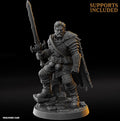 Human Male Paladin Knight - Fantasy Tabletop Wargame Model 3D Resin Printed DnD