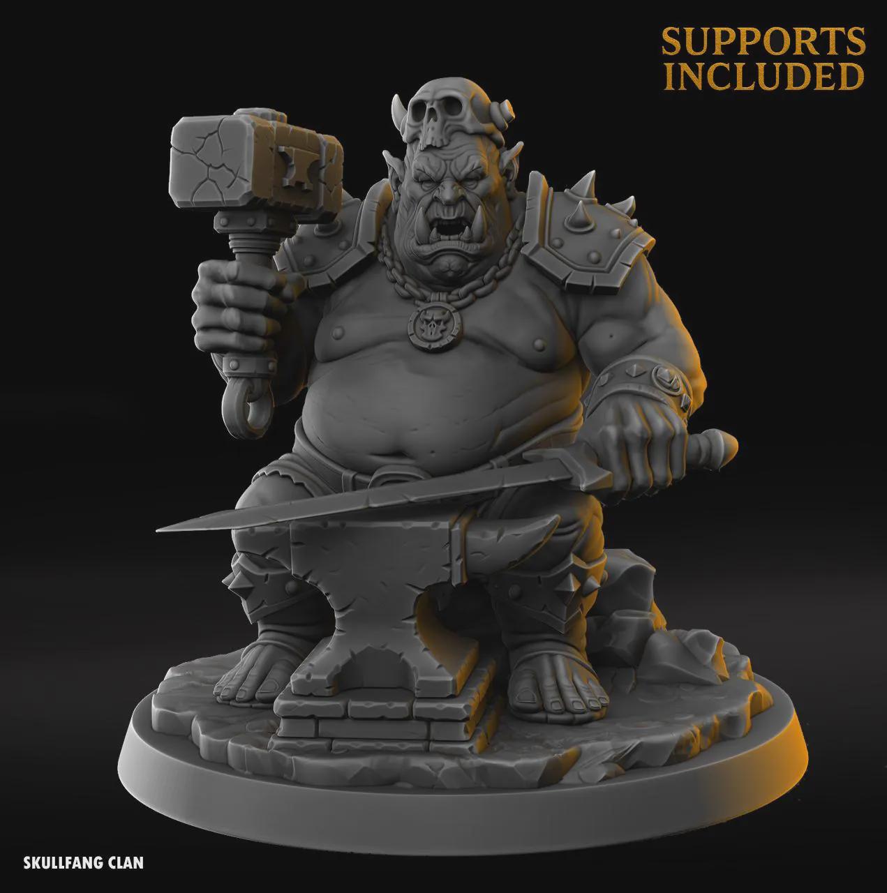 Orc Forger - Fantasy Tabletop Wargame Model 3D Resin Printed DnD