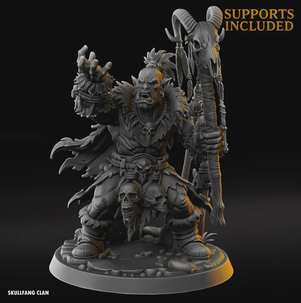 Orc Shaman - Fantasy Tabletop Wargame Model 3D Resin Printed DnD