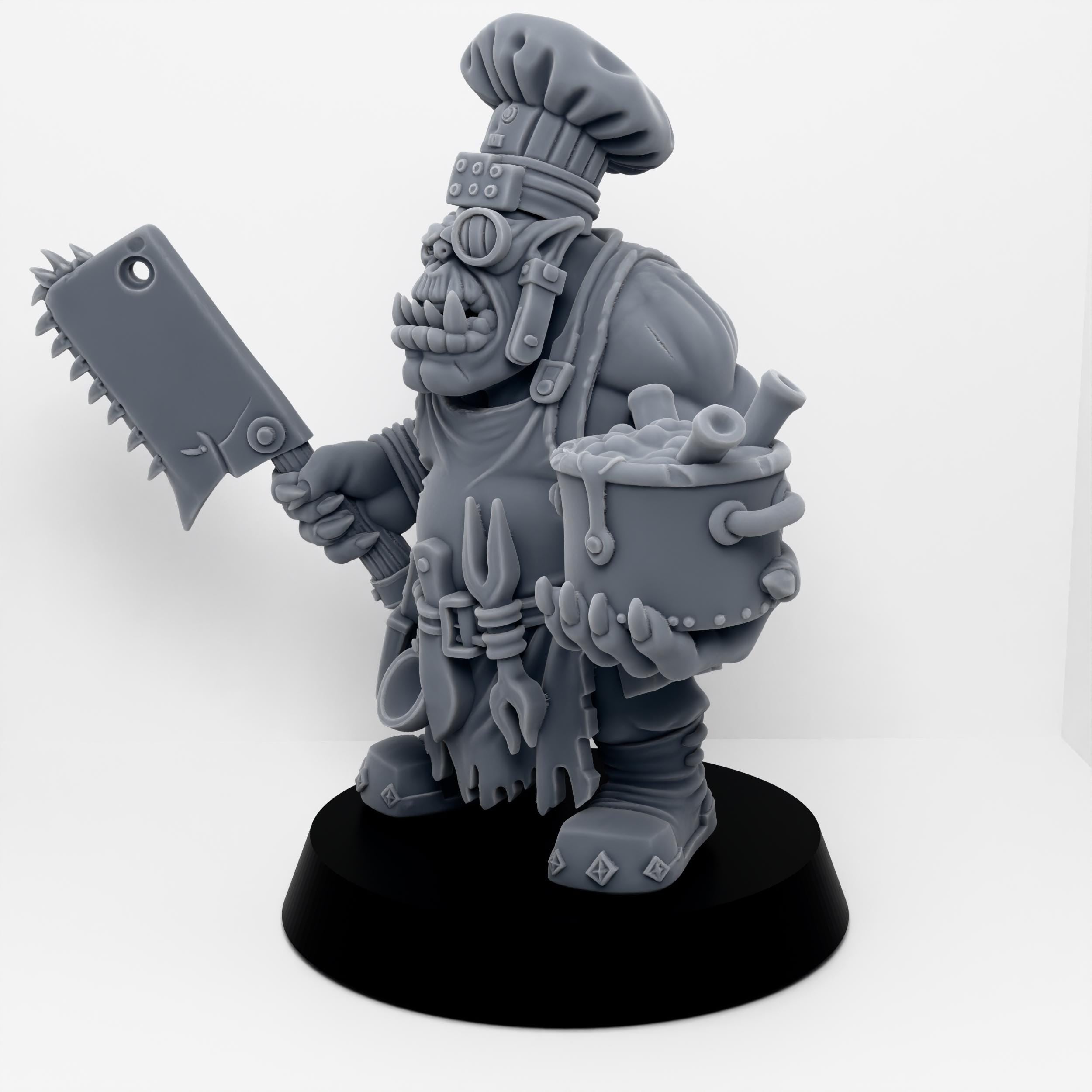 Orc Chef Warboss Tabletop Sci Fi Orcs Marines Wargaming Proxy 3D Printed Resin