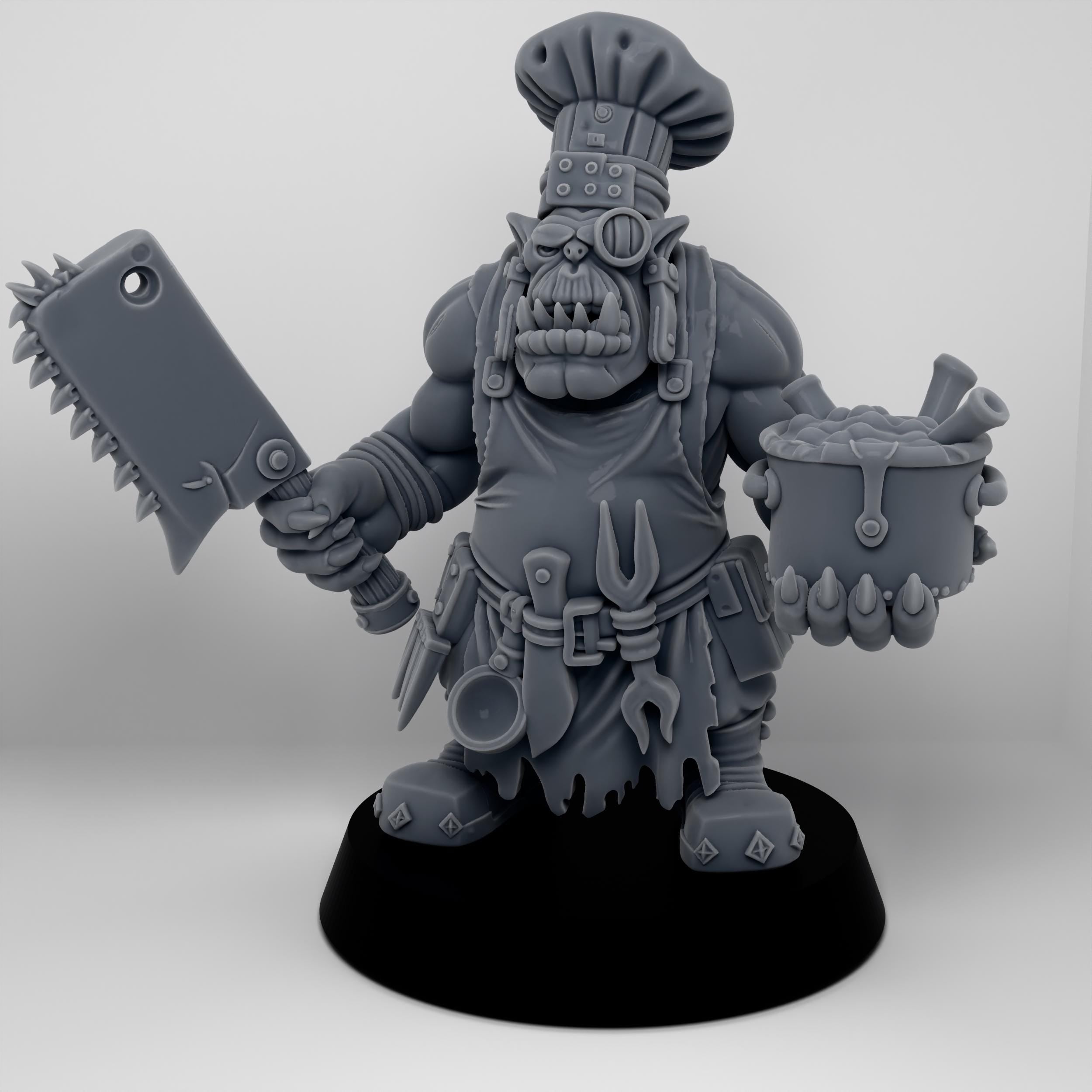 Orc Chef Warboss Tabletop Sci Fi Orcs Marines Wargaming Proxy 3D Printed Resin