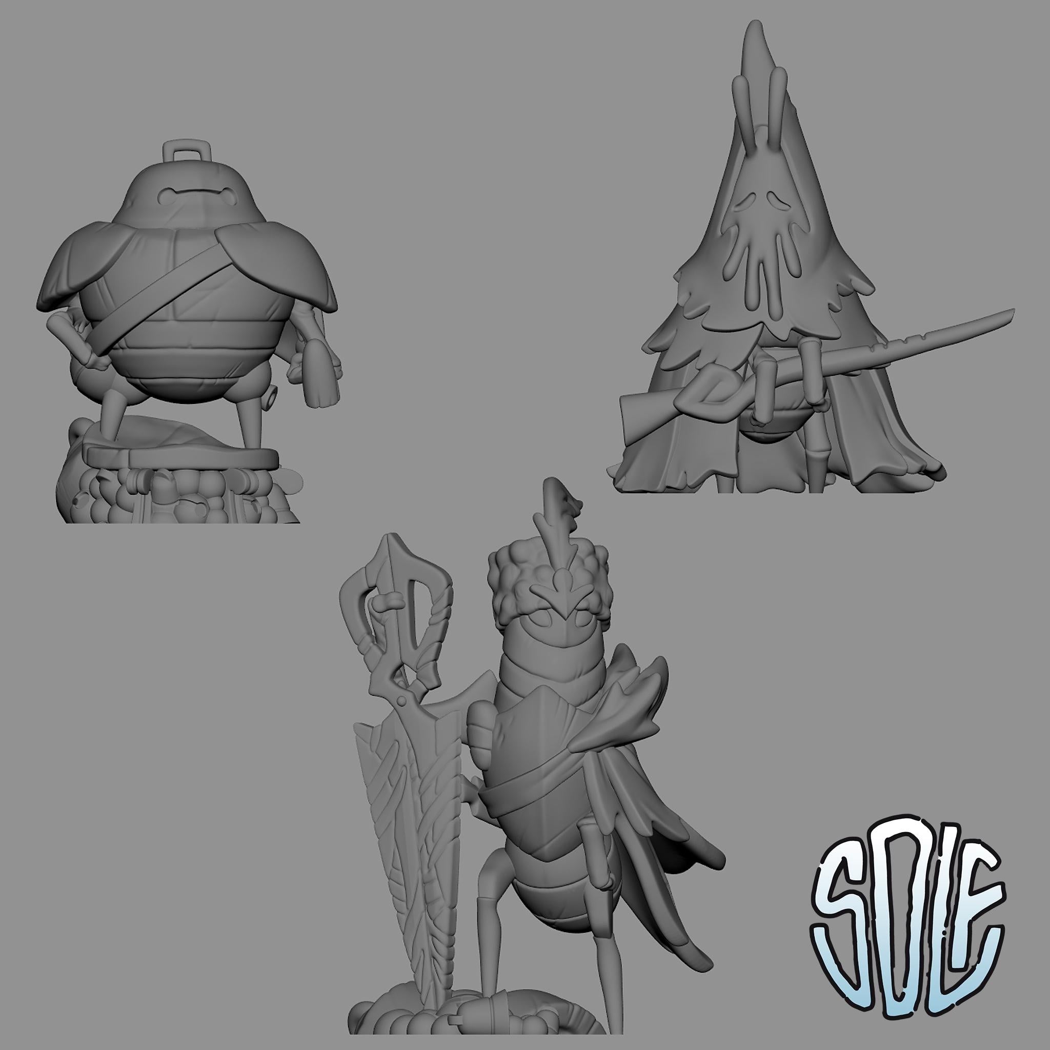 Trench Bugs - Trench Crusade Proxy Models 3D Printed Resin Miniatures