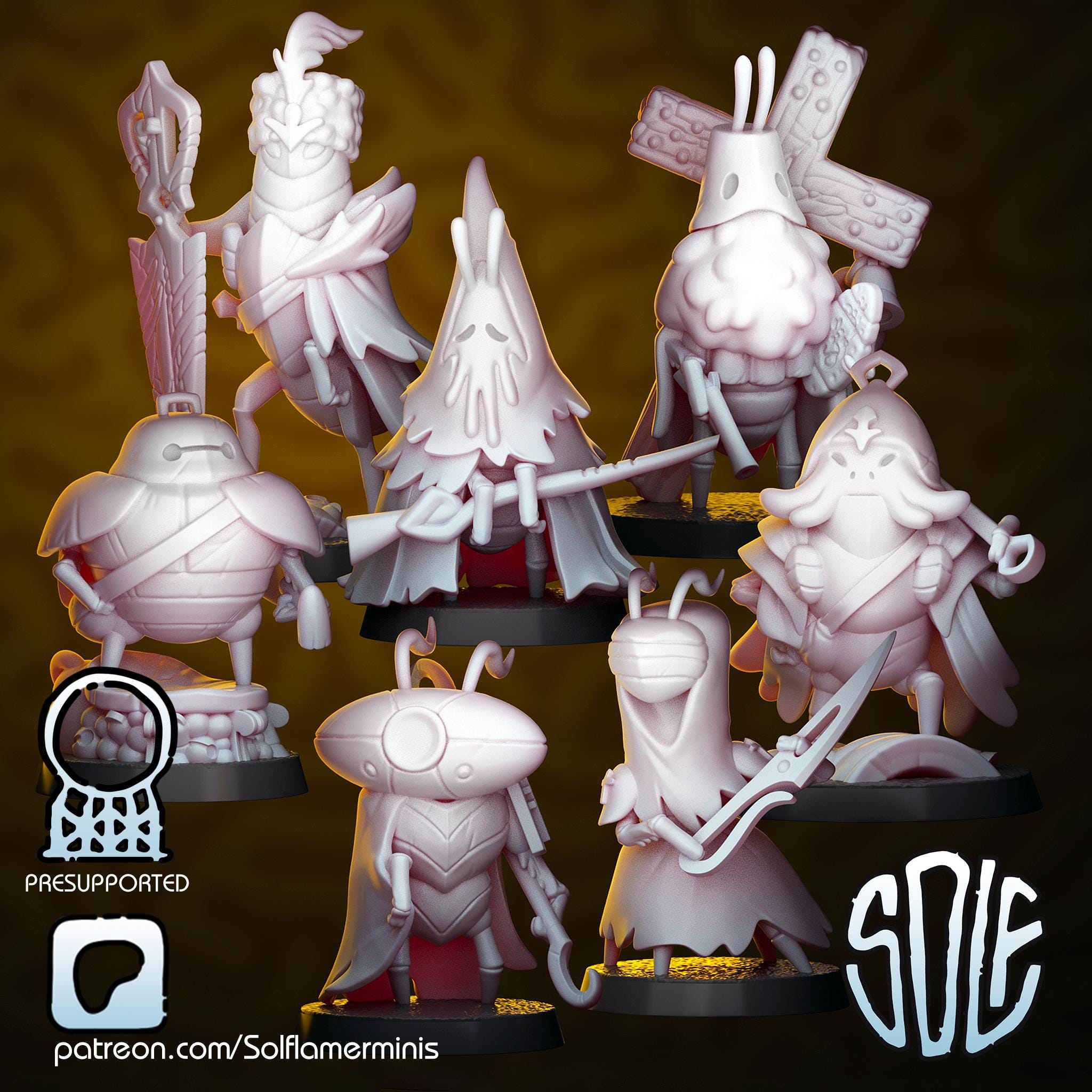 Trench Bugs - Trench Crusade Proxy Models 3D Printed Resin Miniatures