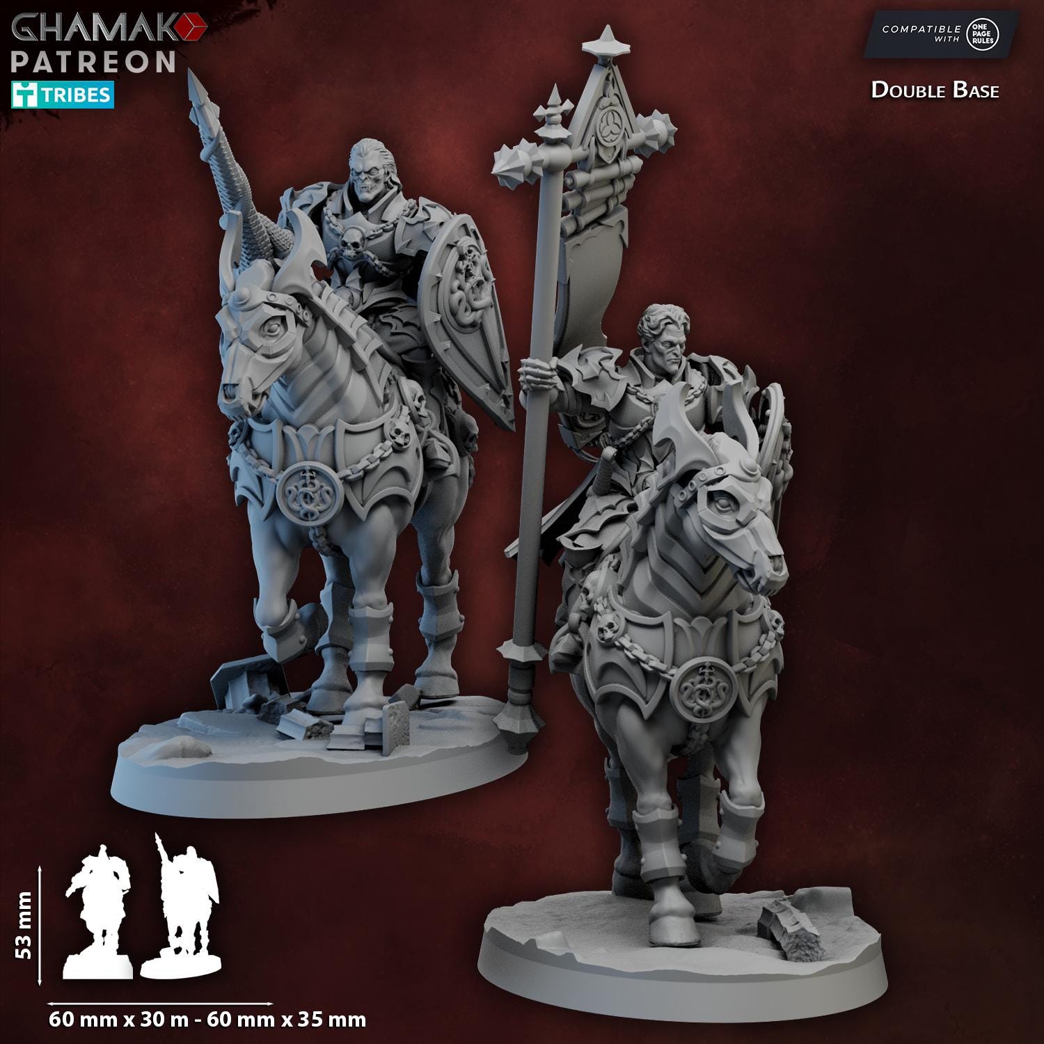 The Ouroboros Pact Cavalry (Horseback Vampires) - Ghamak Tabletop Fantasy Wargaming Miniatures