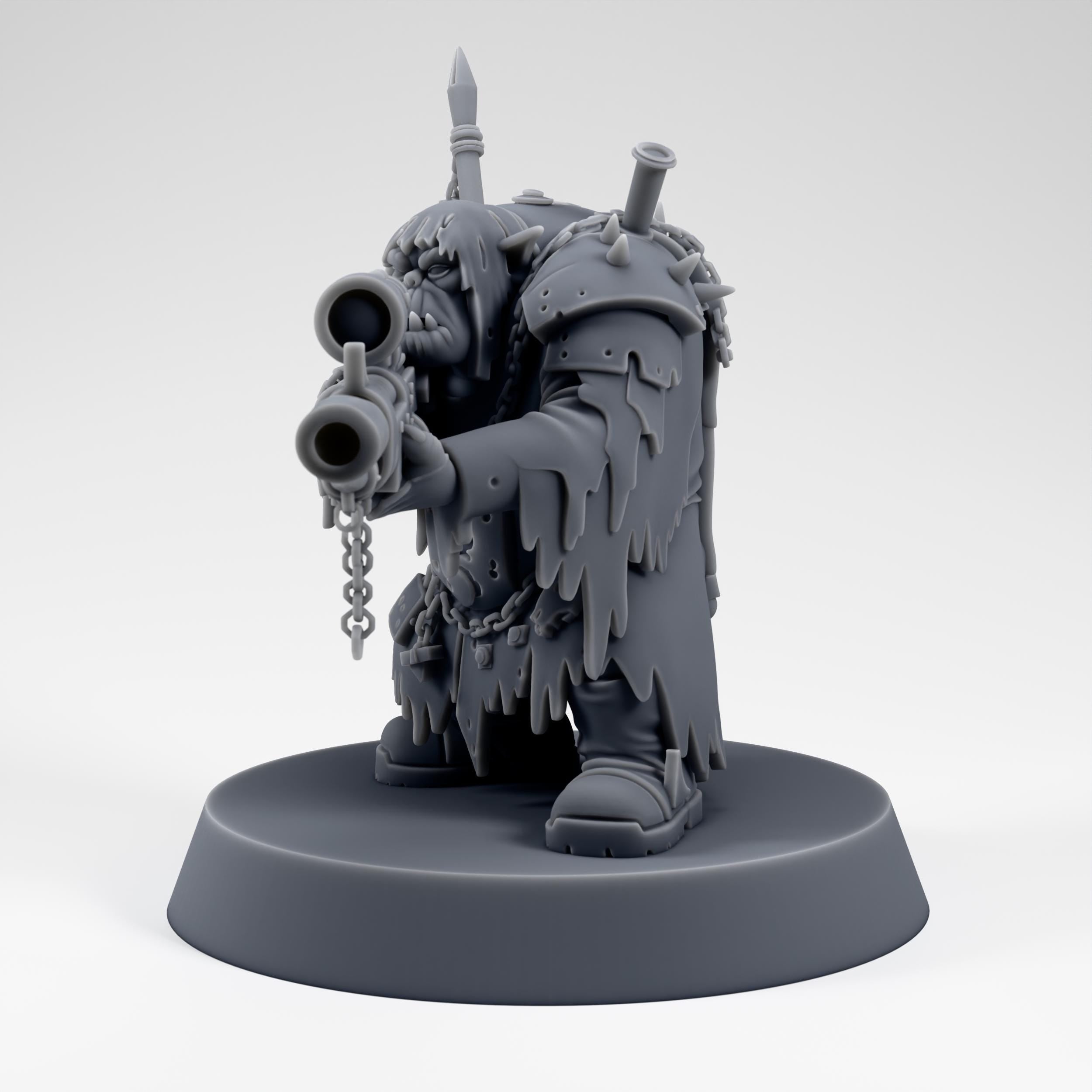 Orc Sniper - Tabletop Sci Fi Space Orcs Wargaming Proxy - 3D Printed Resin
