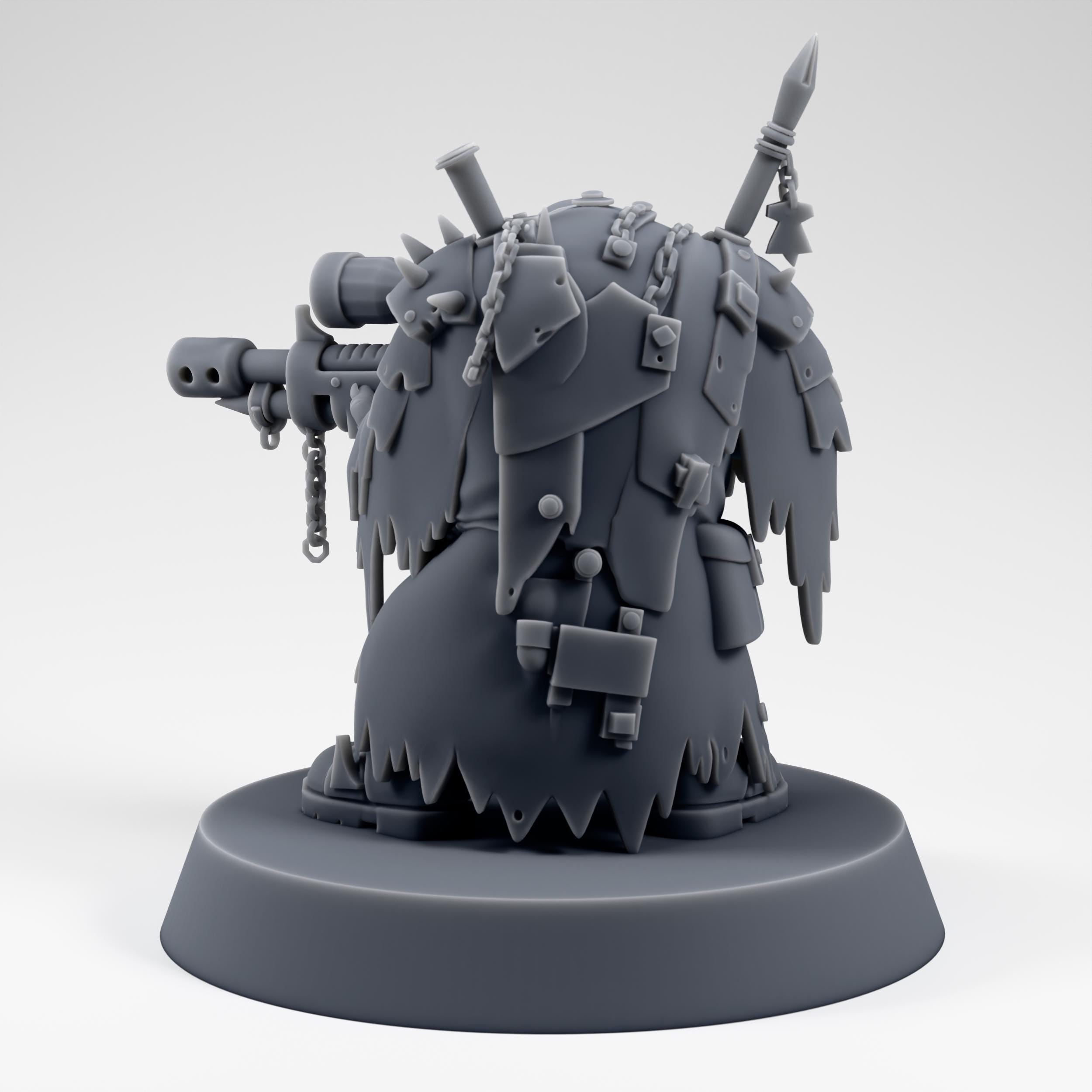 Orc Sniper - Tabletop Sci Fi Space Orcs Wargaming Proxy - 3D Printed Resin