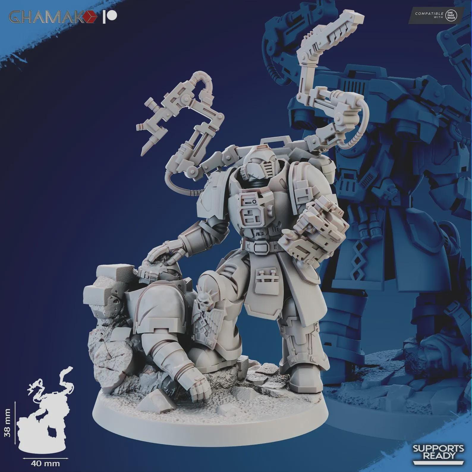 Medicine Miles Ghamak - Tabletop Sci Fi Knights Wargaming Proxy Marines Medic