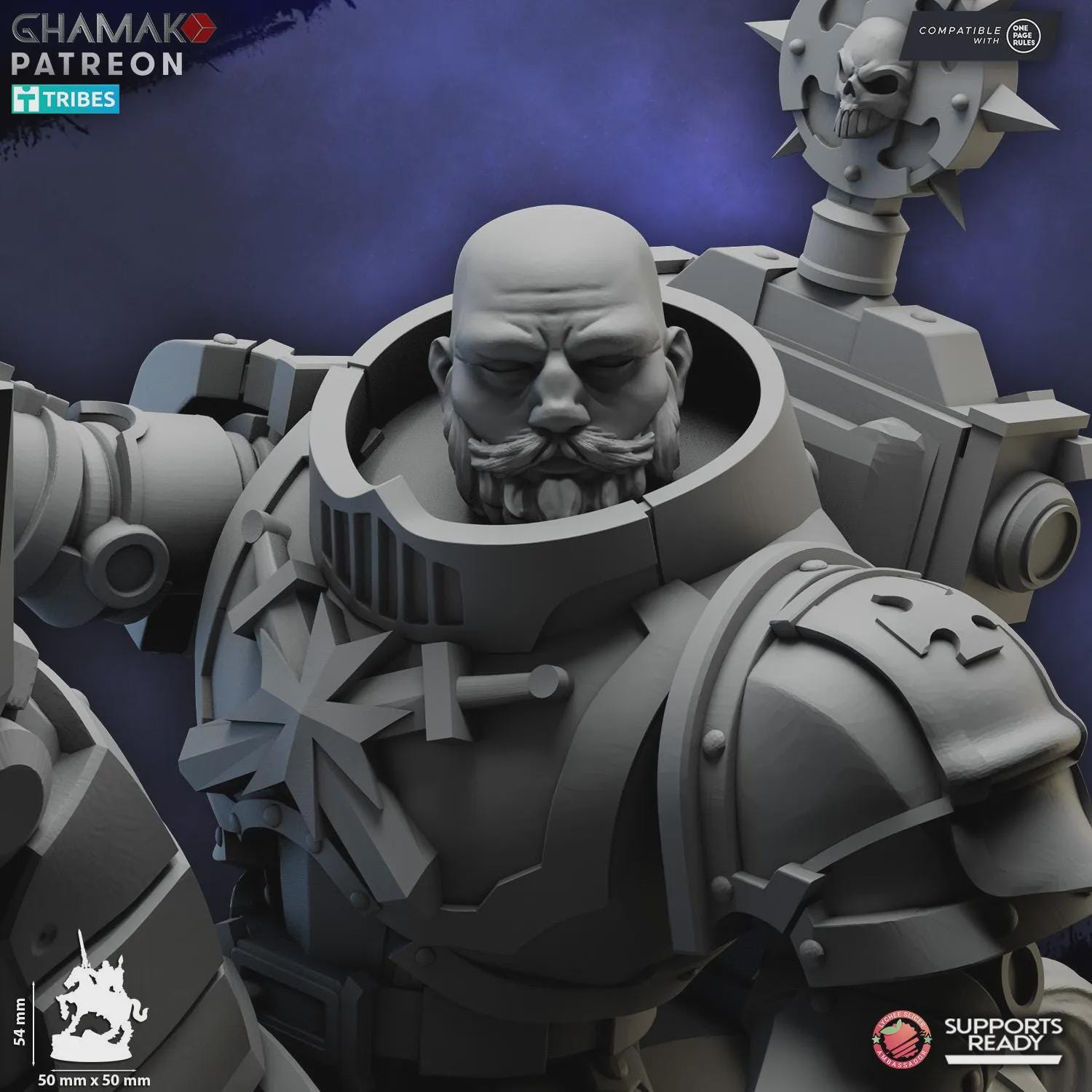 Captain on Mechanized  Warhorse Ghamak - Tabletop Sci Fi Knights Wargaming Proxy Marines