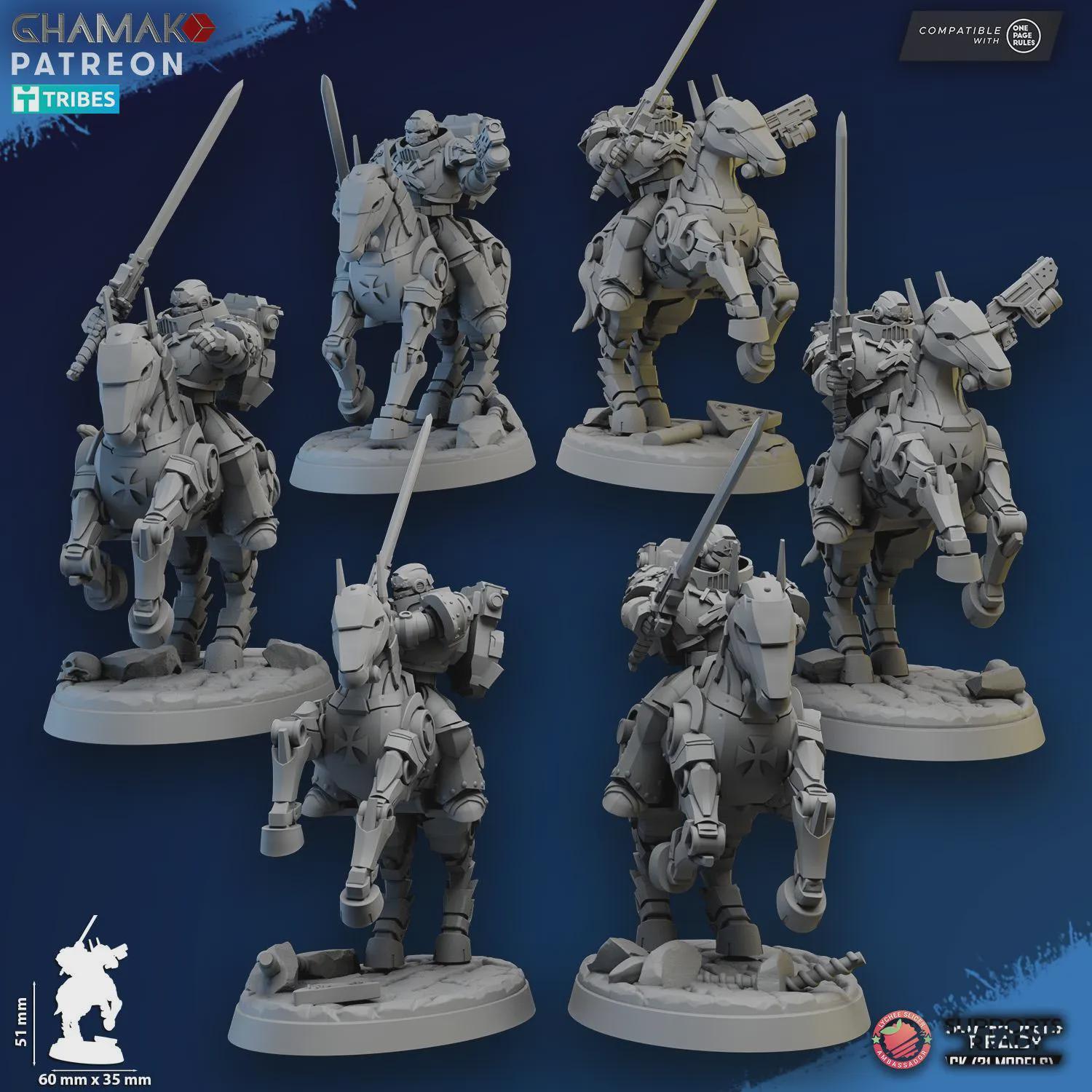 Mechanized Heavy Cavalry Ghamak - Tabletop Sci Fi Knights Wargaming Proxy Marines