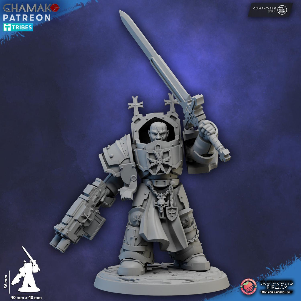 Lord Of The Temple Exterminator 2 Ghamak - Tabletop Sci Fi Knights Wargaming Proxy Marines