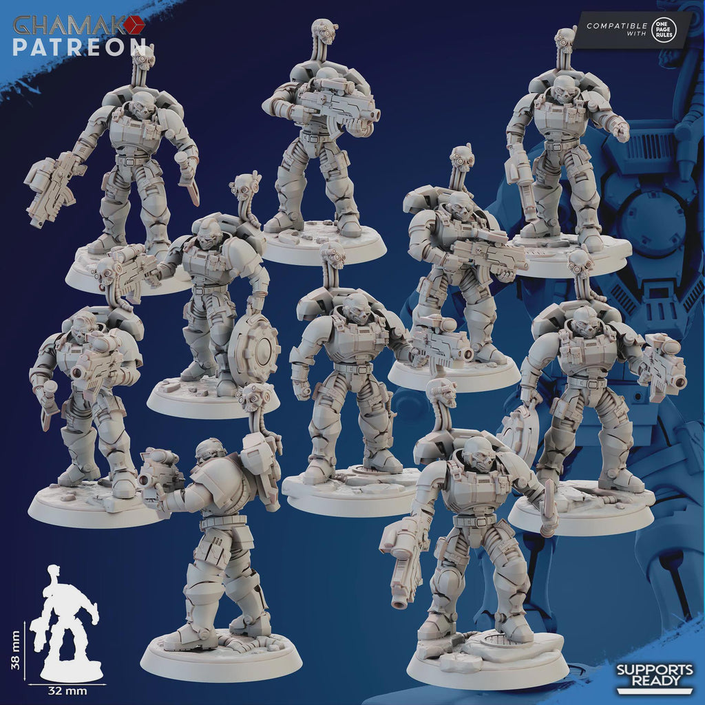 Imperator's Incursor with Servospy Ghamak - Tabletop Sci Fi Knights Wargaming Proxy Marines