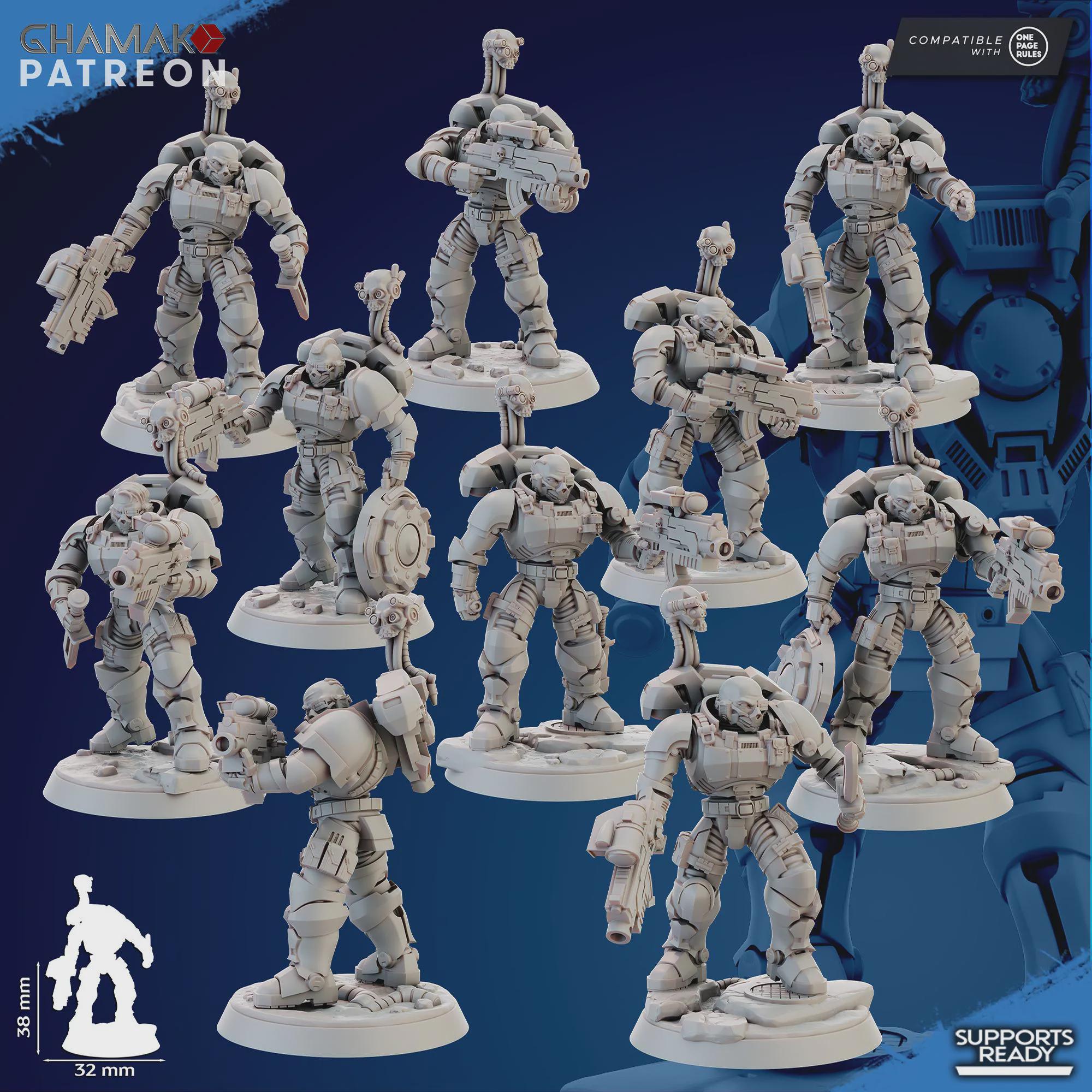 Imperator's Incursor with Servospy Ghamak - Tabletop Sci Fi Knights Wargaming Proxy Marines